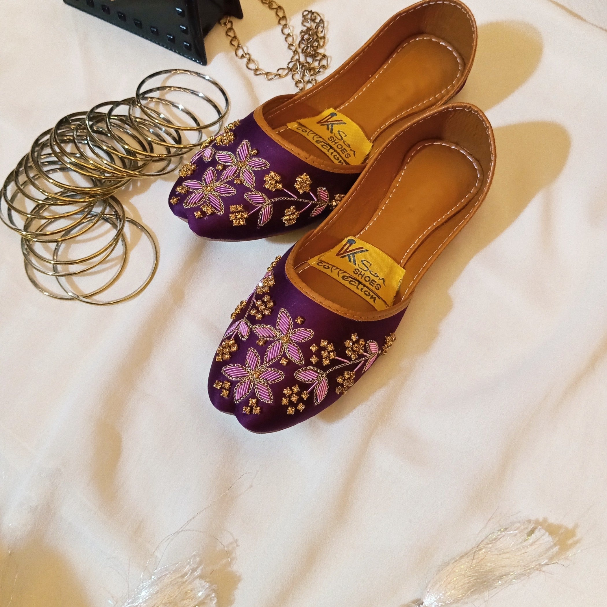 Khussa in Purple by - High Quality Women Khussa JCY0158