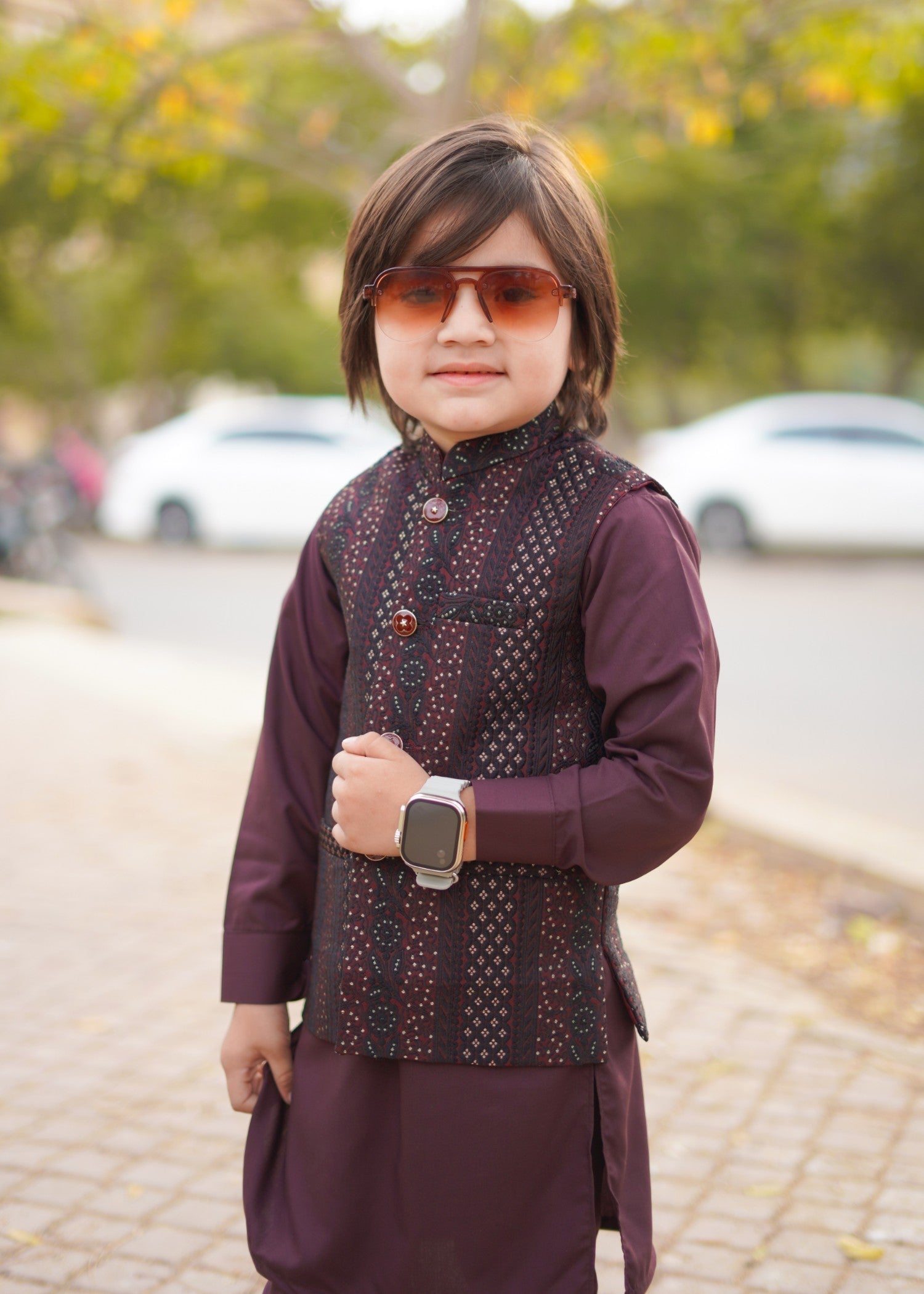 masuri Waistcoat in Maroon