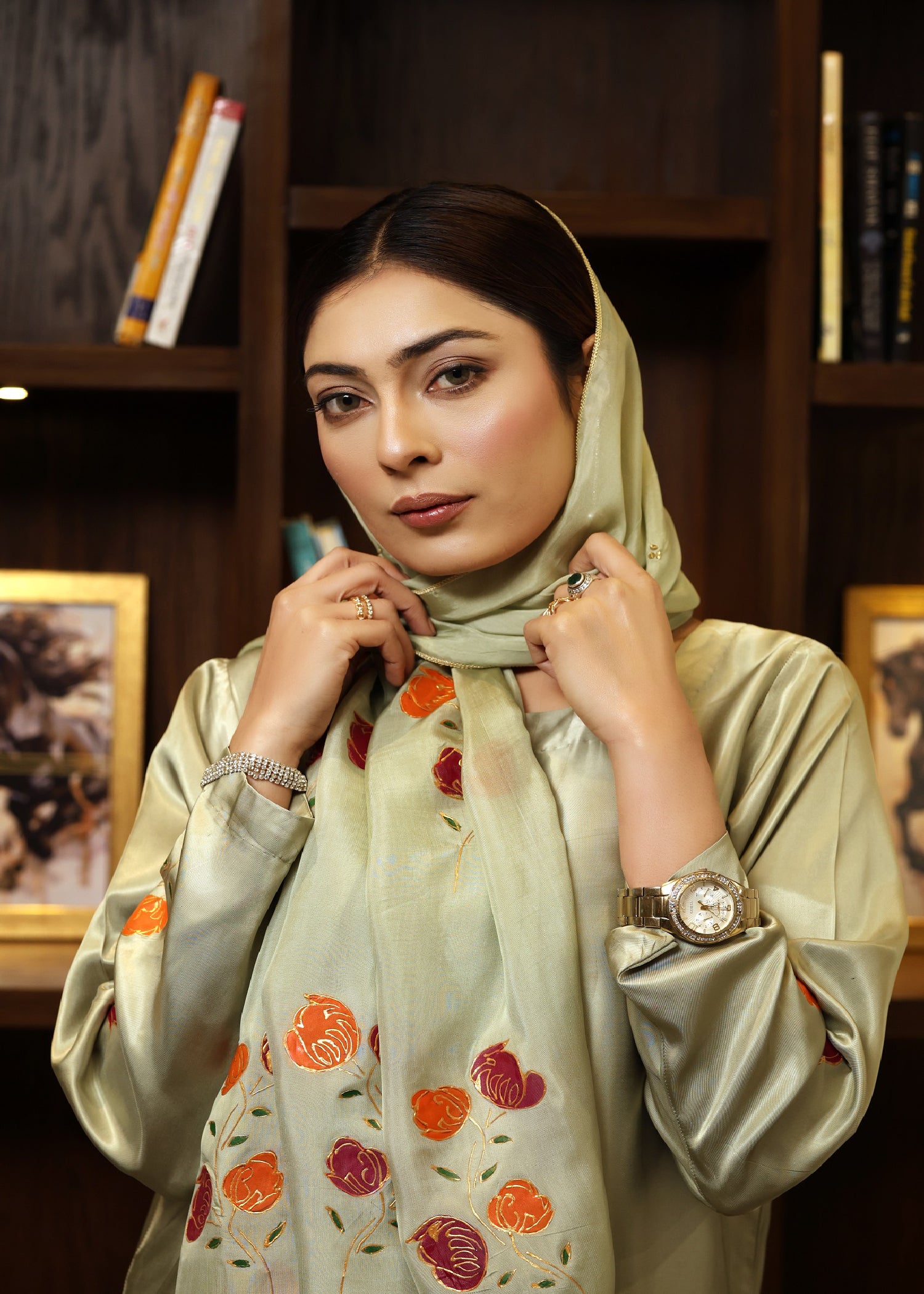 silk Kurta Set in Mint green