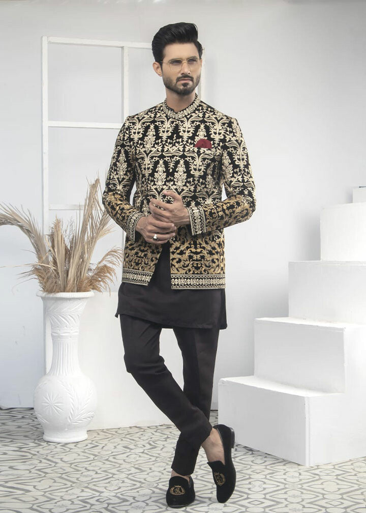 velvet Prince Coat in Black