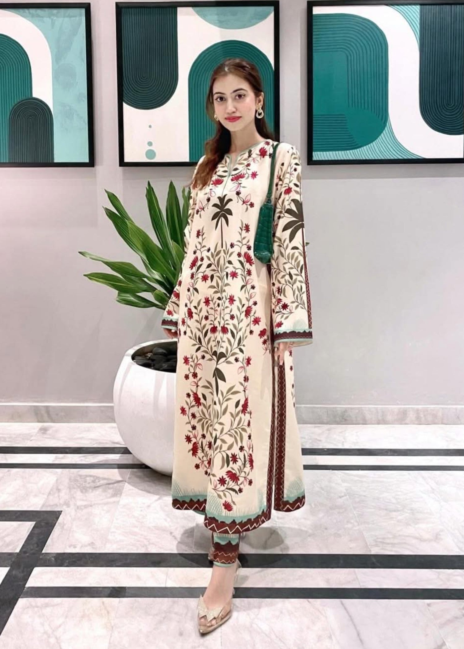 poly lawn Co Ord Sets in Ivory