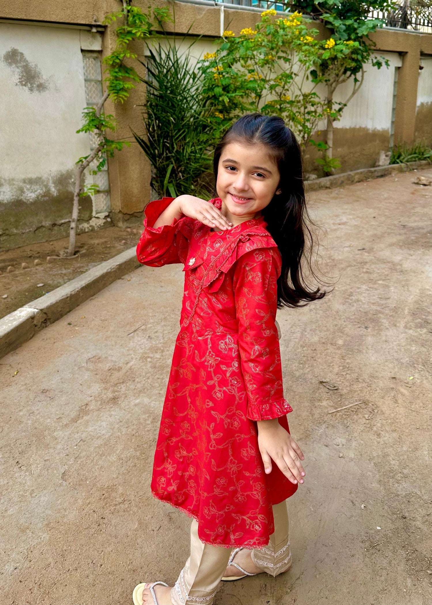 cotton Pishwas in Imperial red