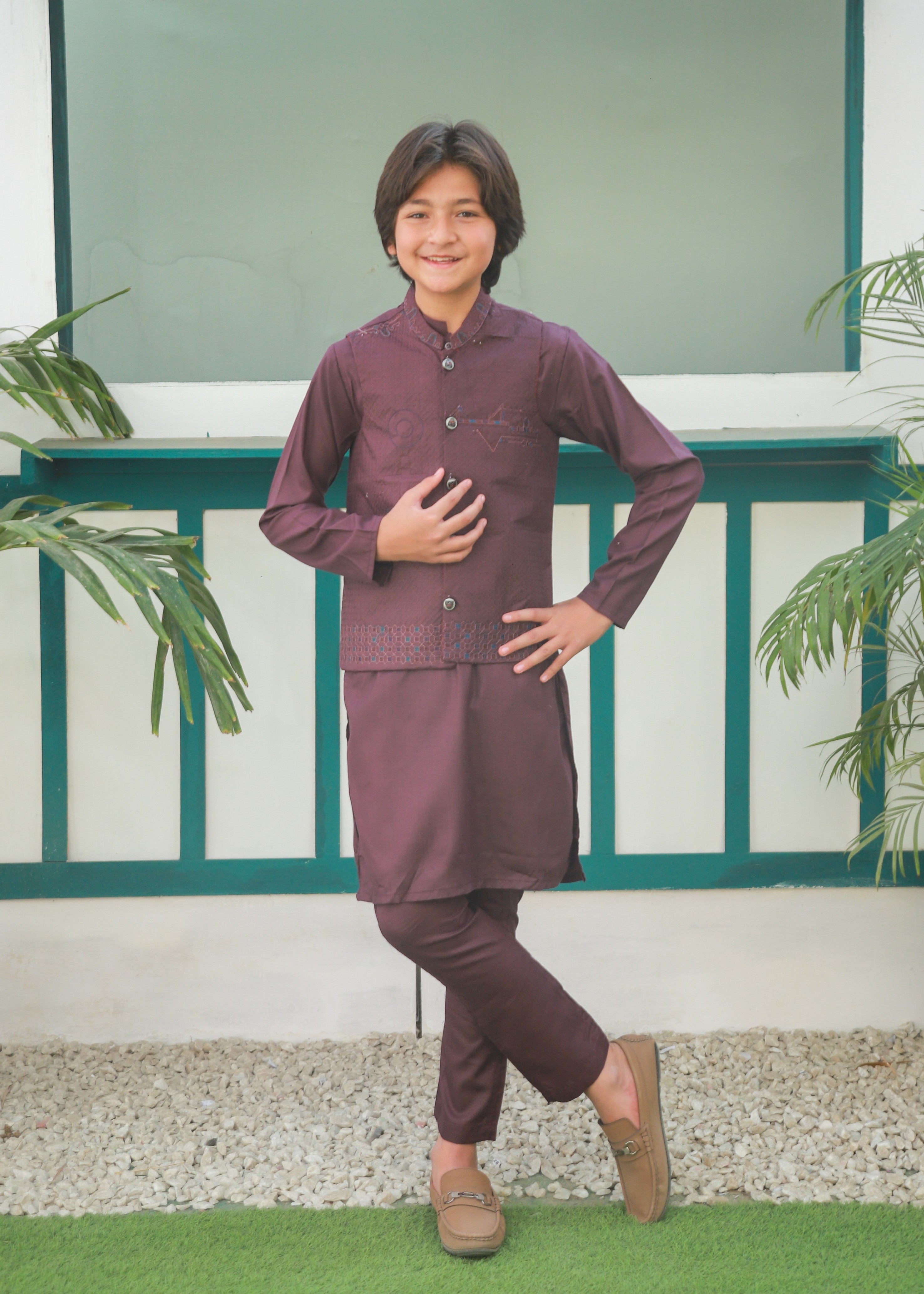 suiting Waistcoat in Plum