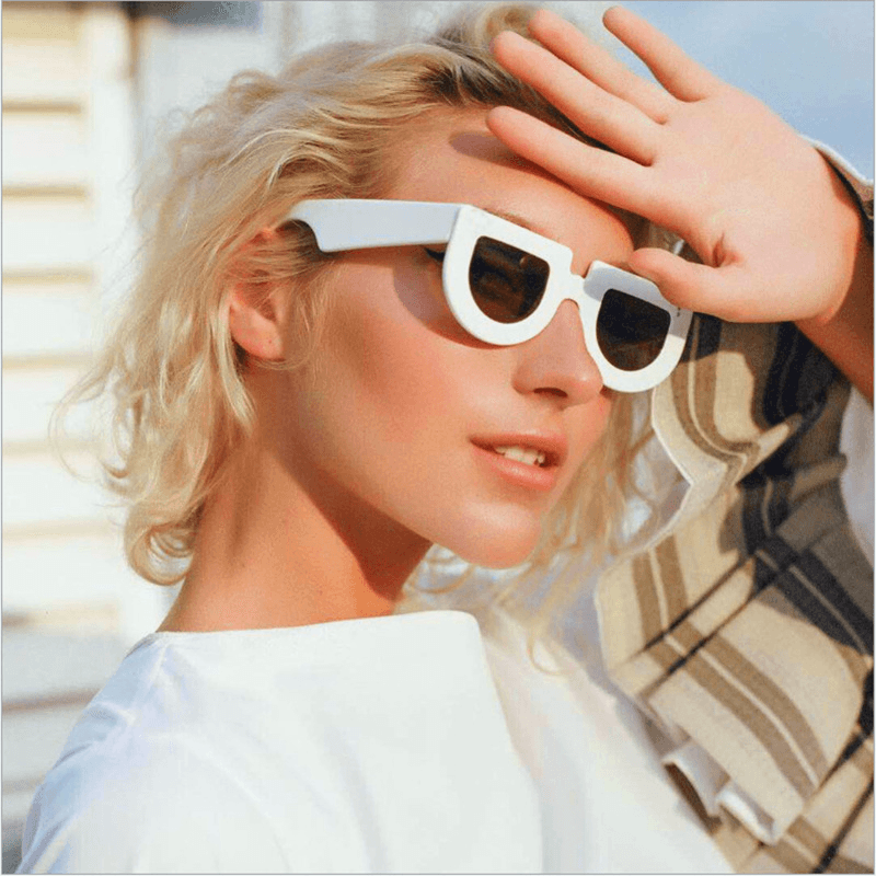 New Glasses European and American Retro Half-Round Sunglasses Women Trendy All-Match Street Sunglasses