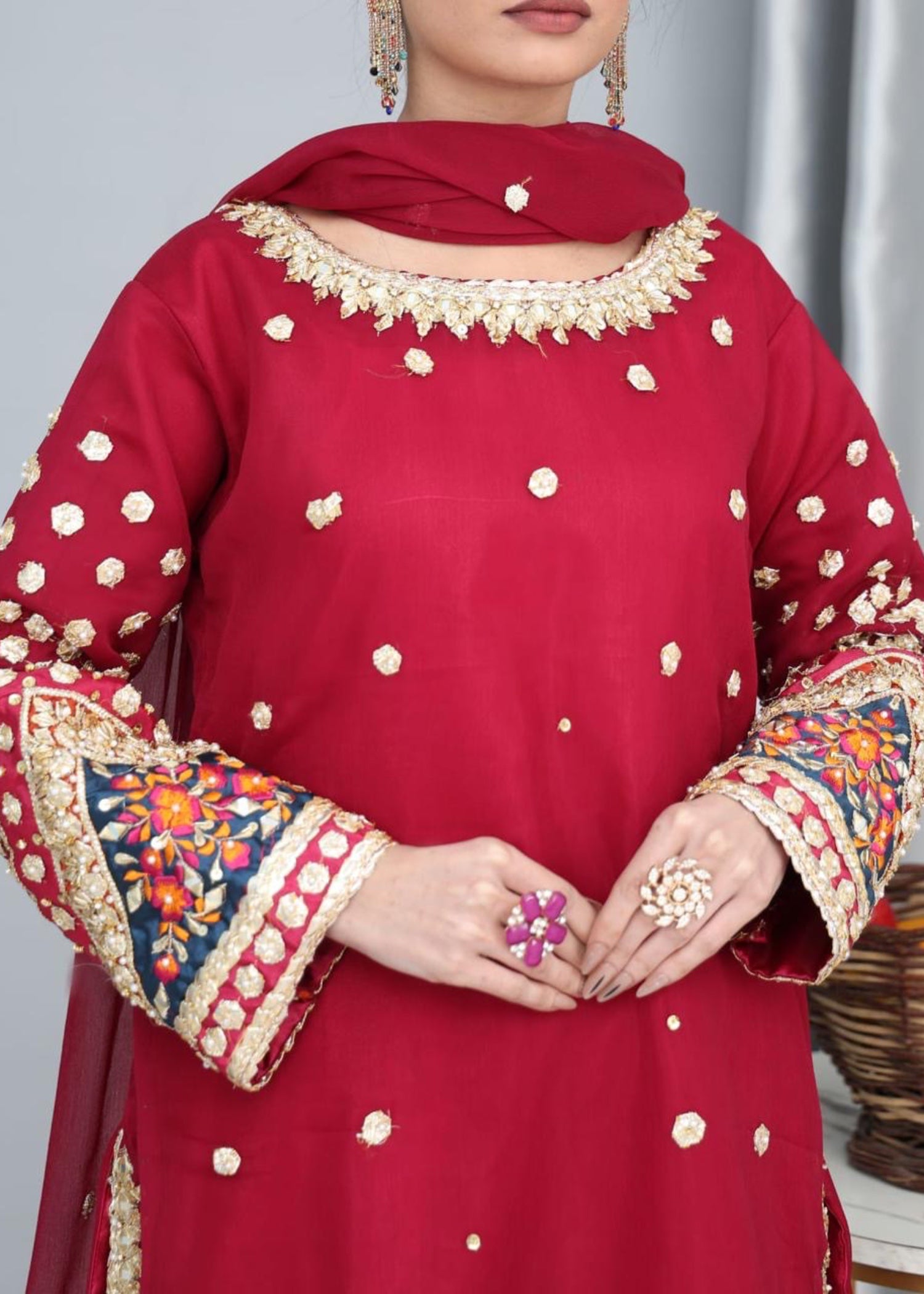 chiffon Sharara in Amaranth