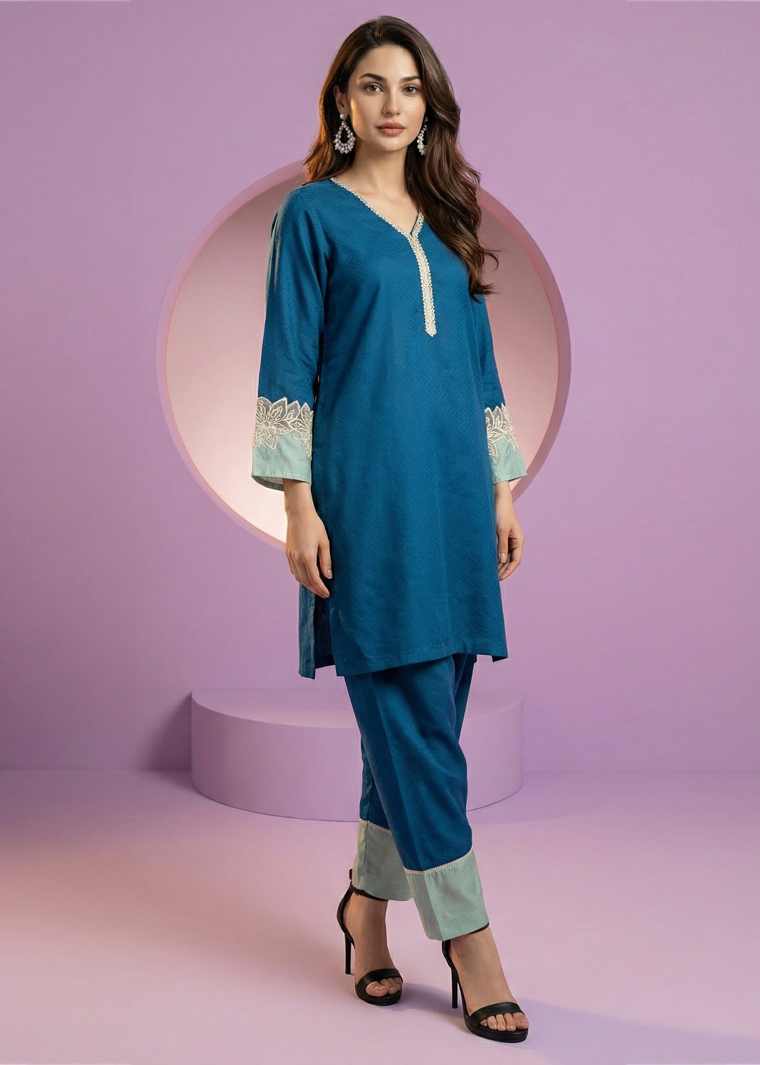 banarasi Kurta Set in Blue
