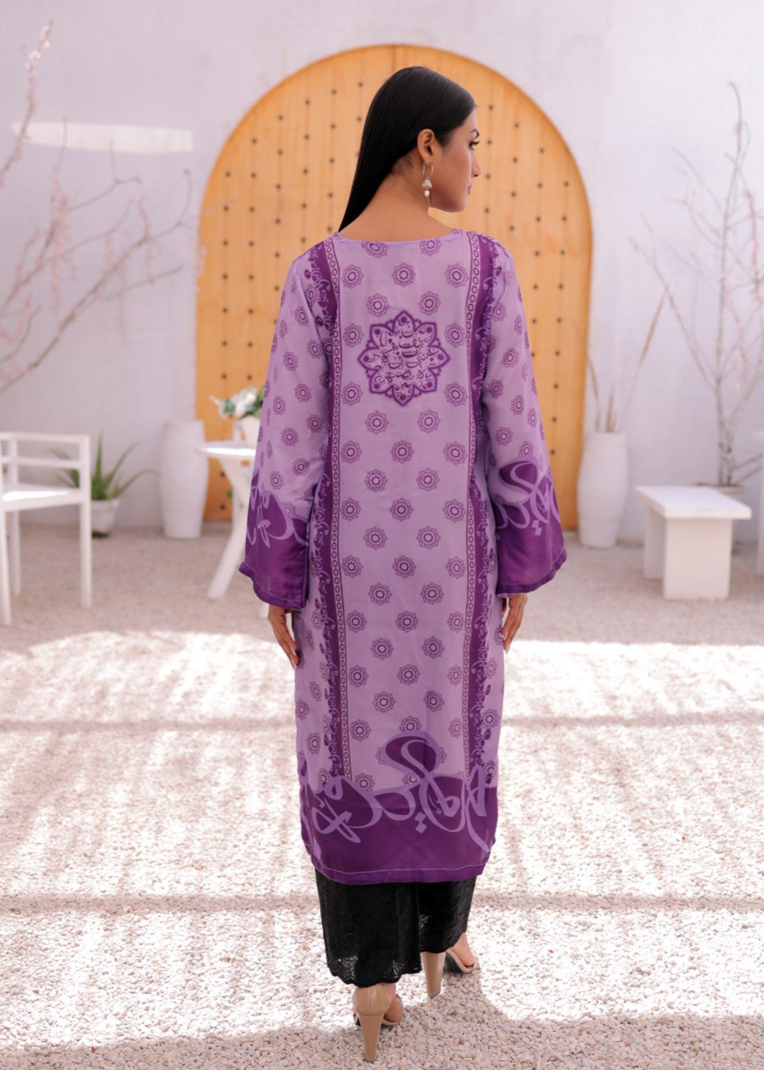 raw silk Kurti in Purple mountain majesty