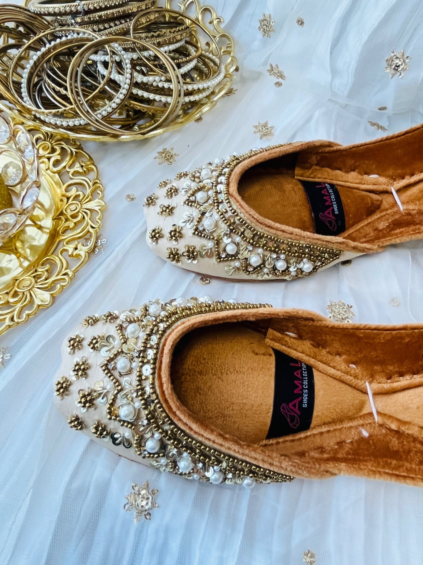 Khussa in Beige by - High Quality Women Khussa FCK1494
