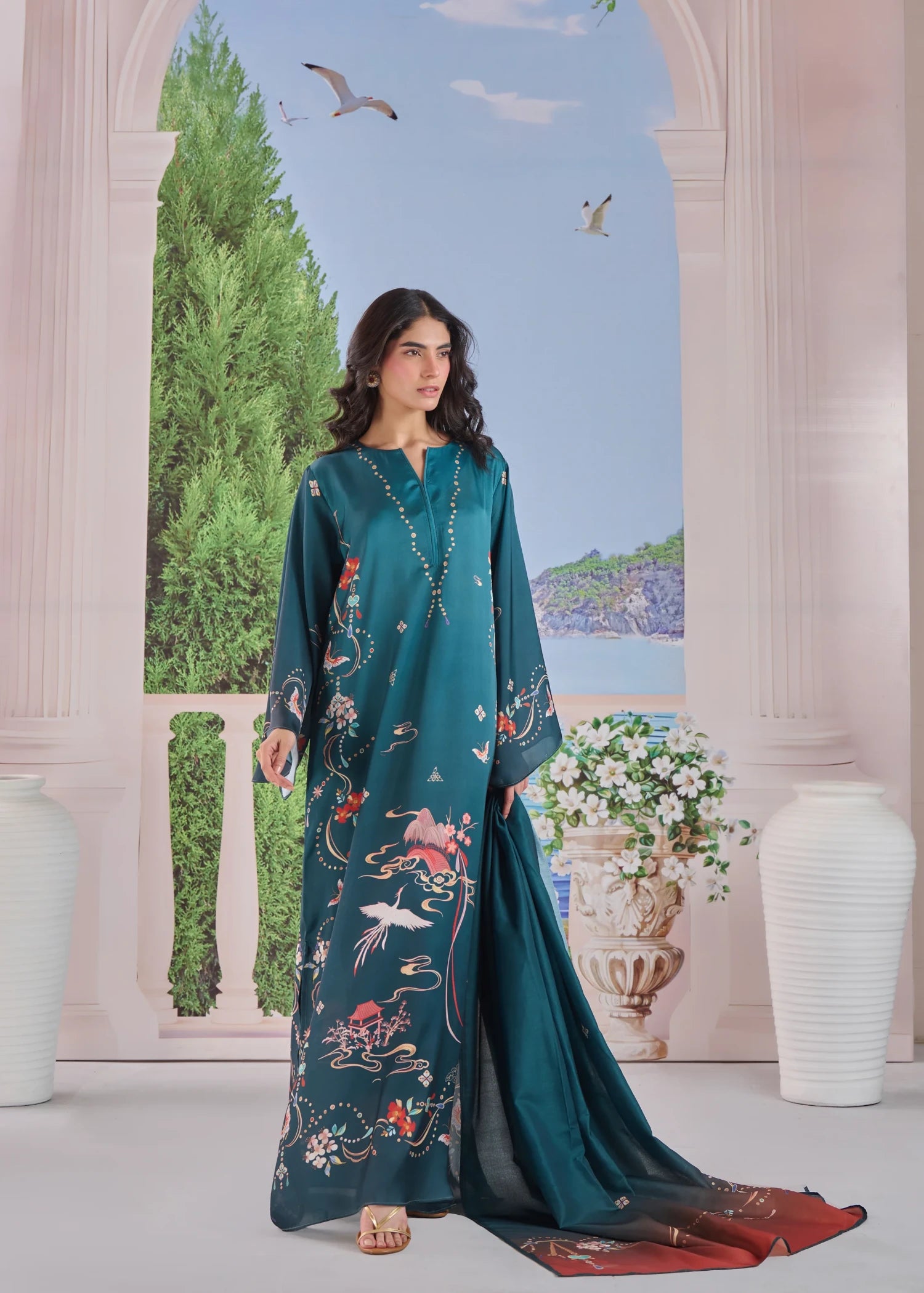 charmuse/shamooz Kaftan in Teal