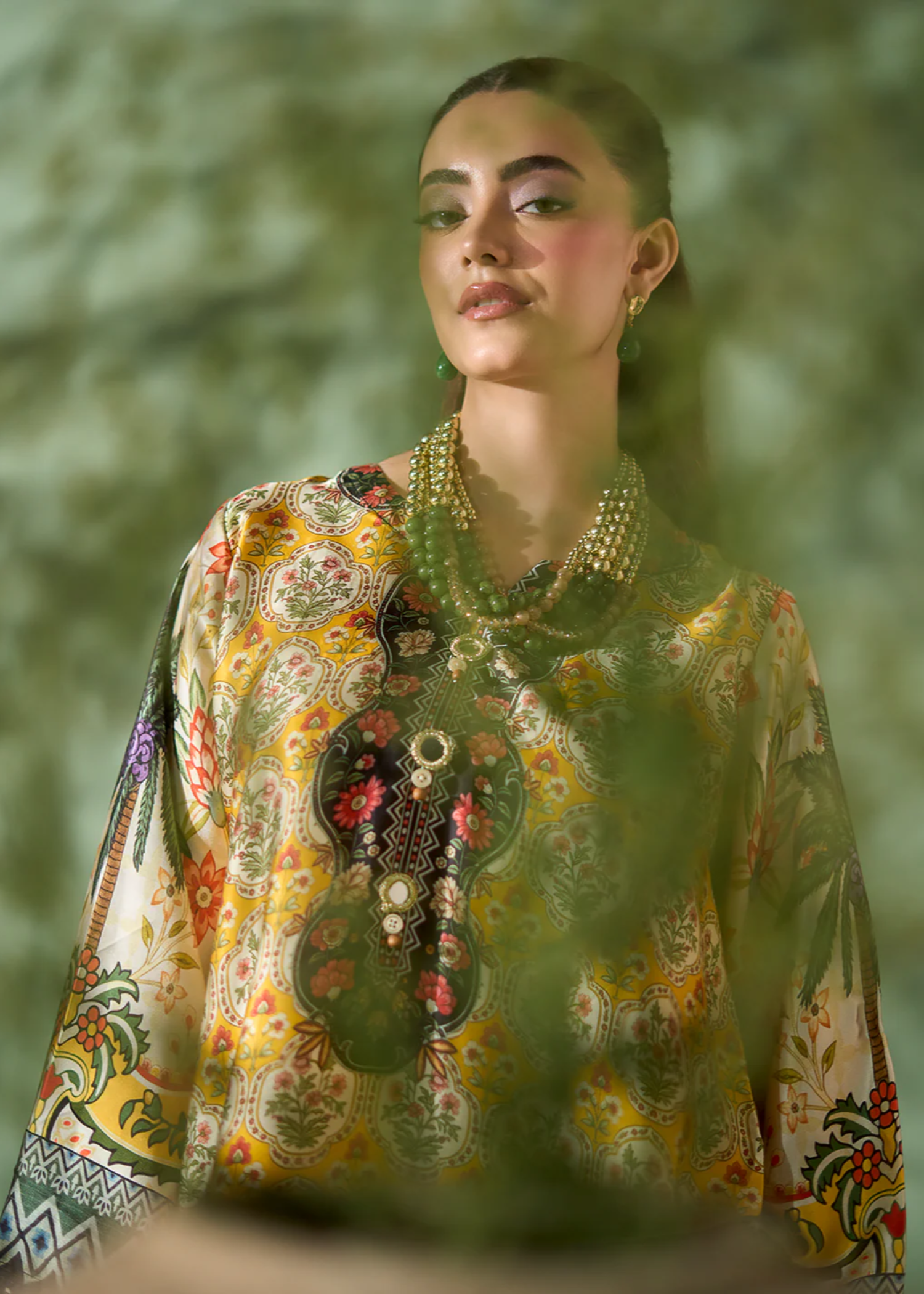 silk Kaftan in Mellow yellow