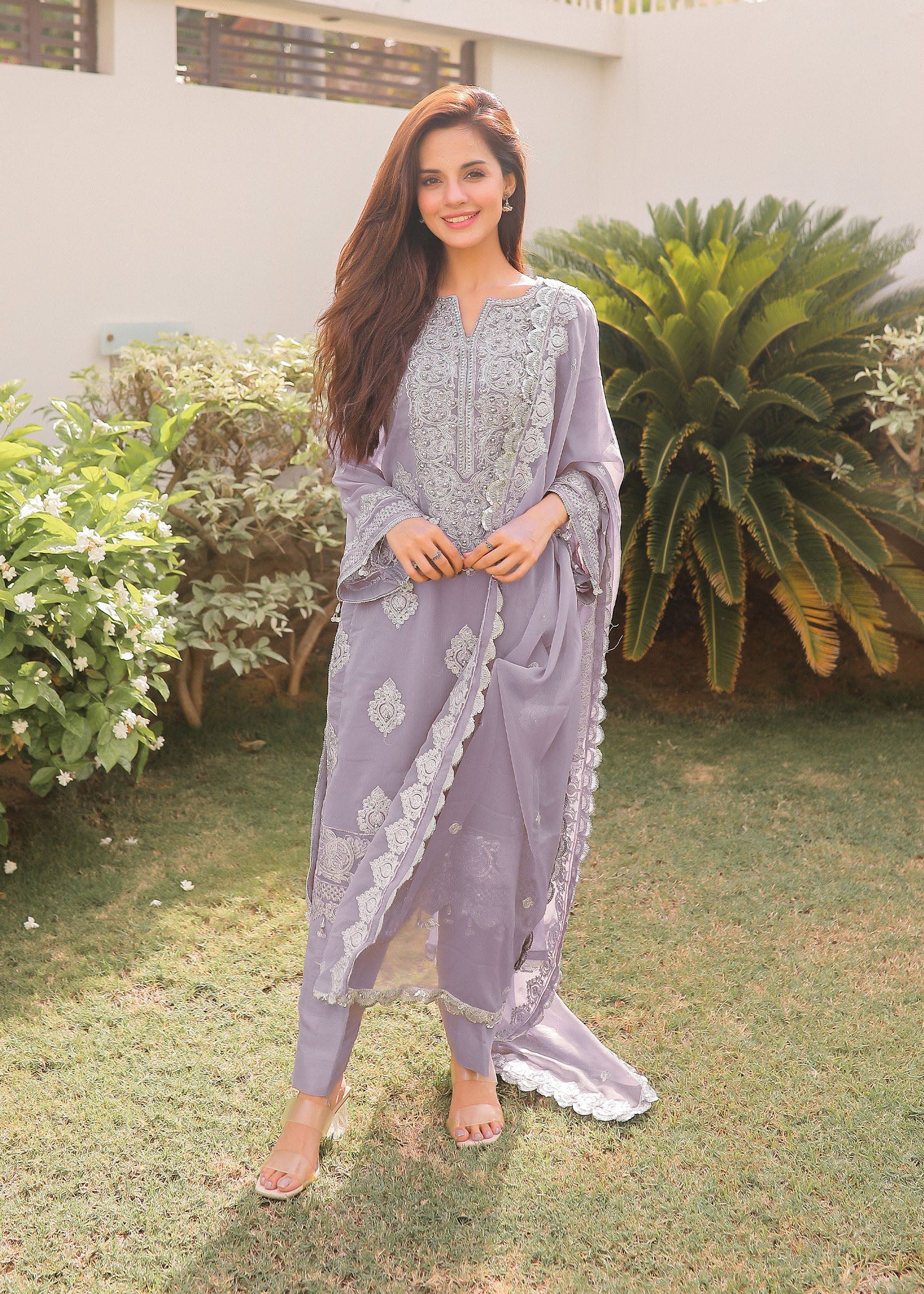 chiffon Unstitched in Grey