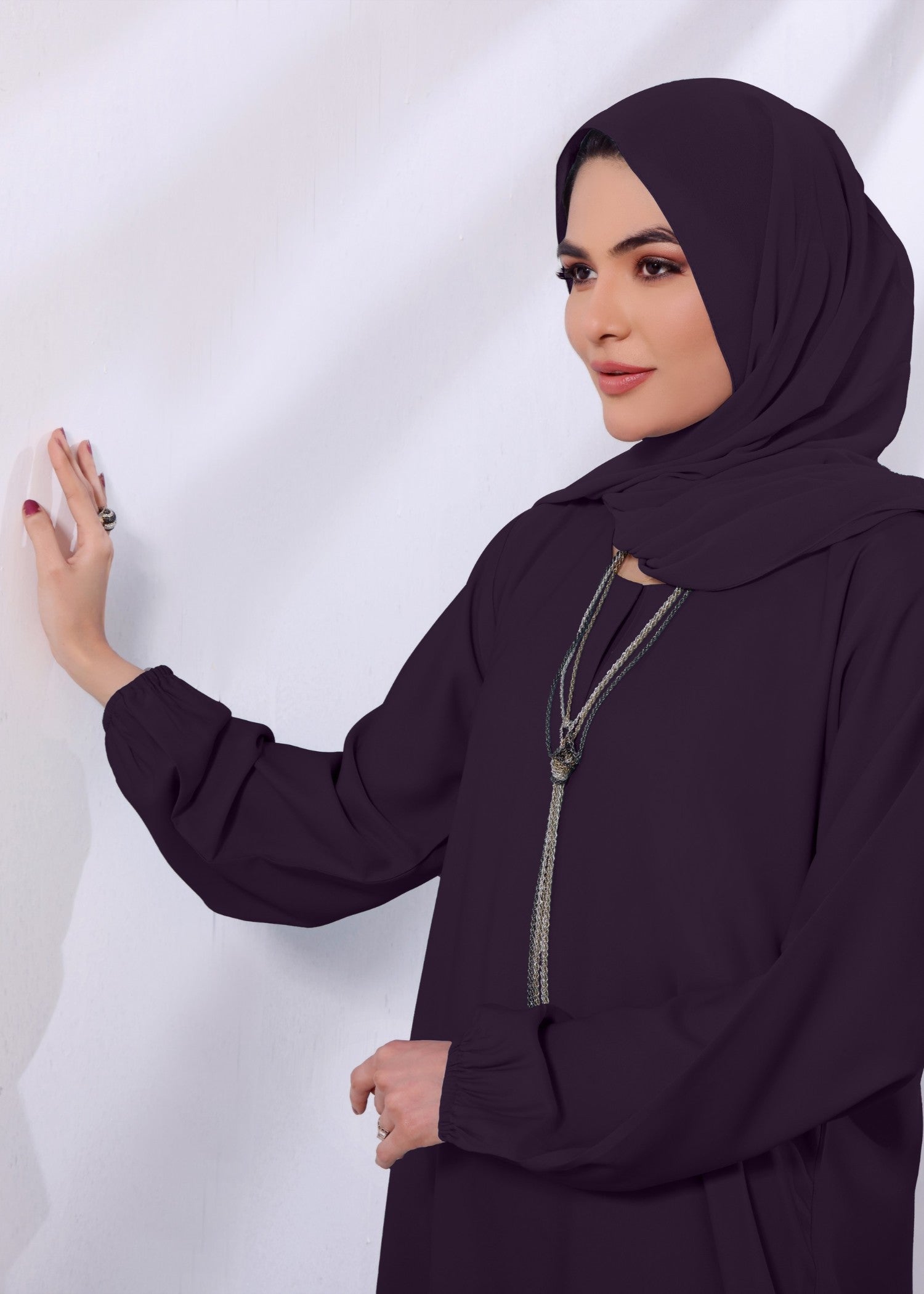 nidha Abaya in Purple