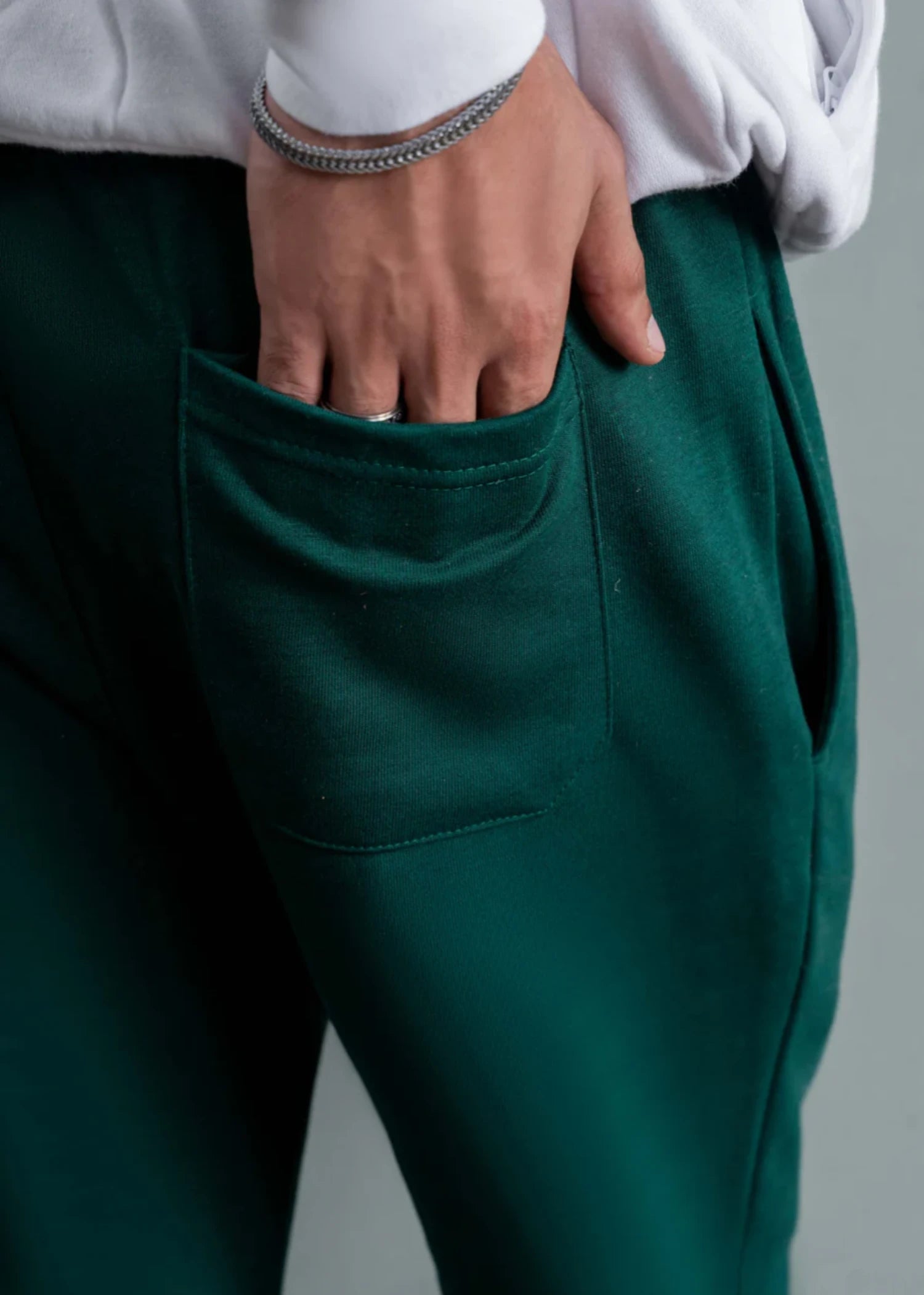 terry Trousers in Forest green