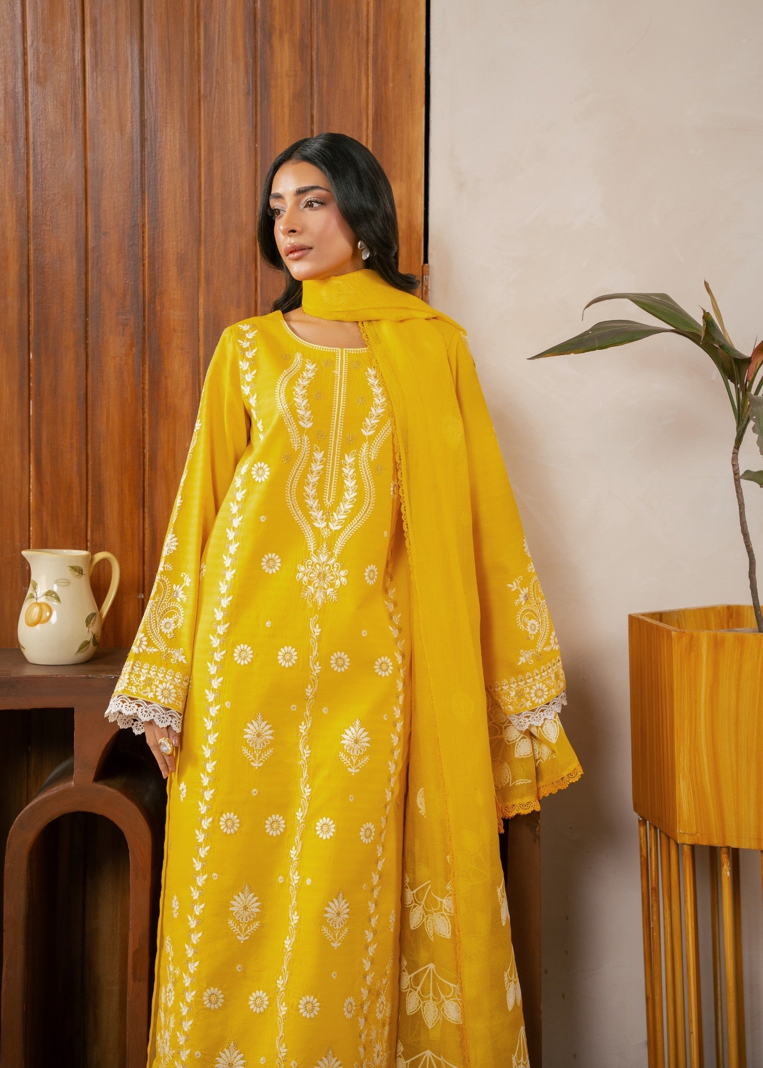lawn Unstitched in Amber