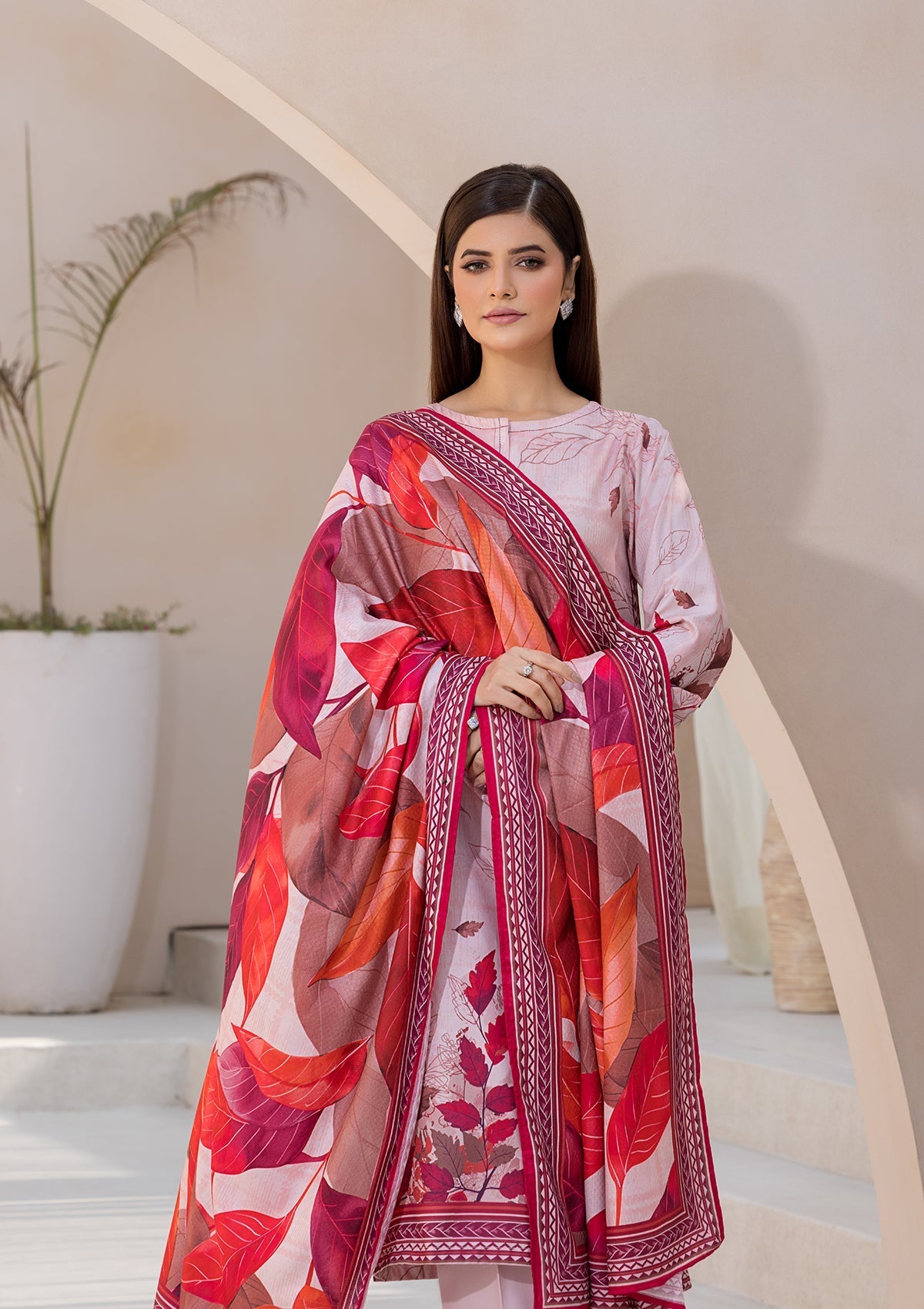 linen Kurta Set in Pastel pink