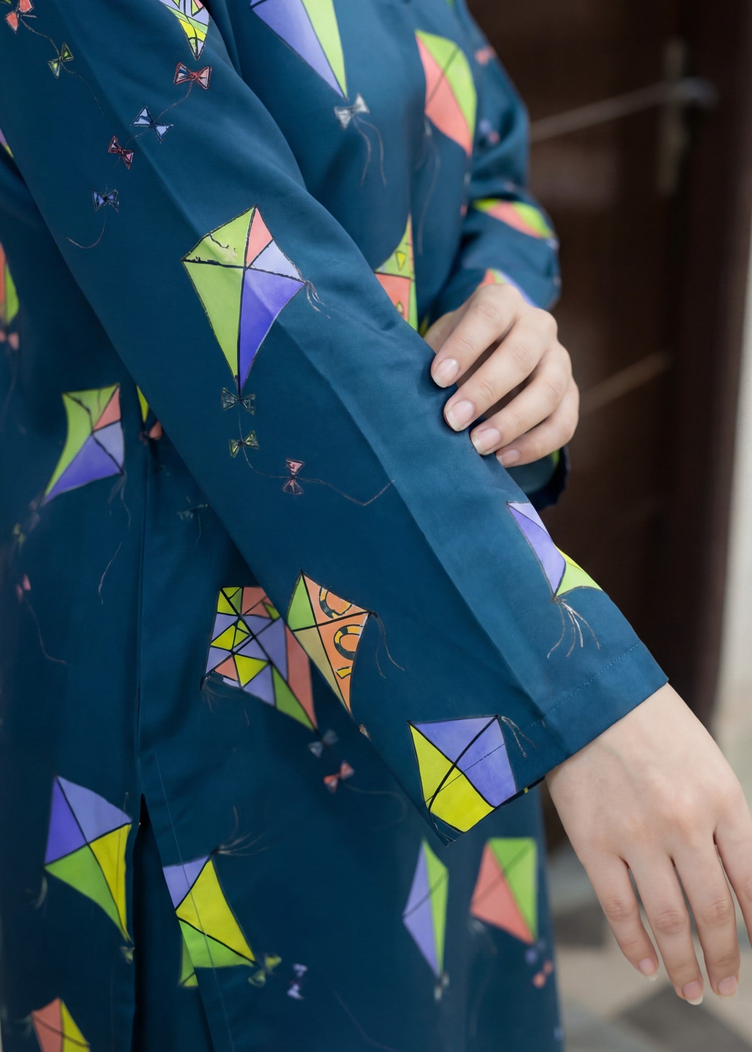 poly silk Co Ord Sets in Slate blue