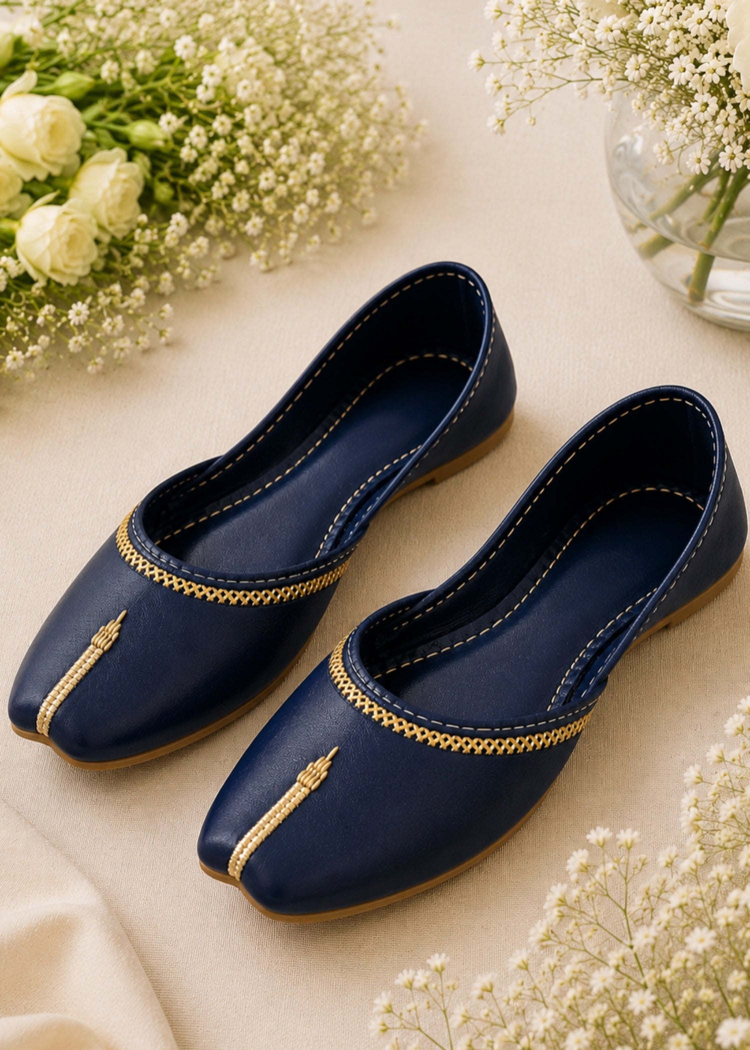 Khussa in Navy blue by - High Quality Women Khussa VFW9998
