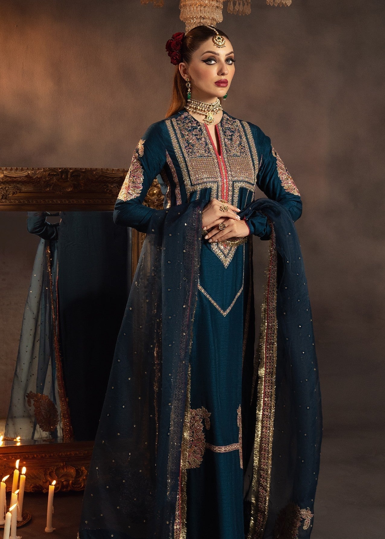 pk raw silk Kurta Set in Blue