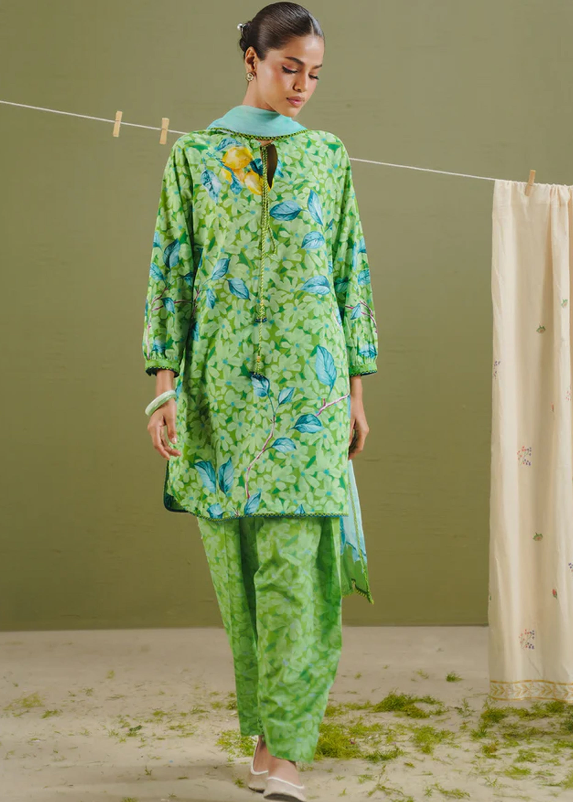 lawn Unstitched in Pear