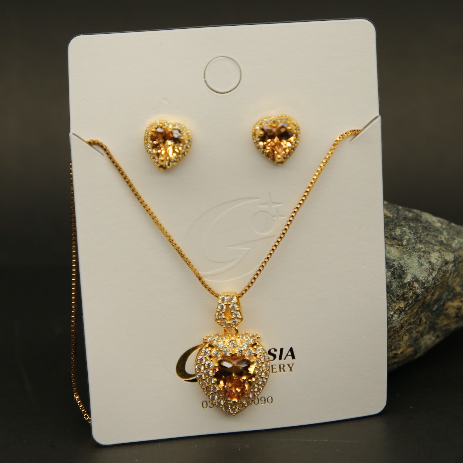 Jewelry Set in Champagne Color by - Trendy Women Jewelry Set YMZ6872