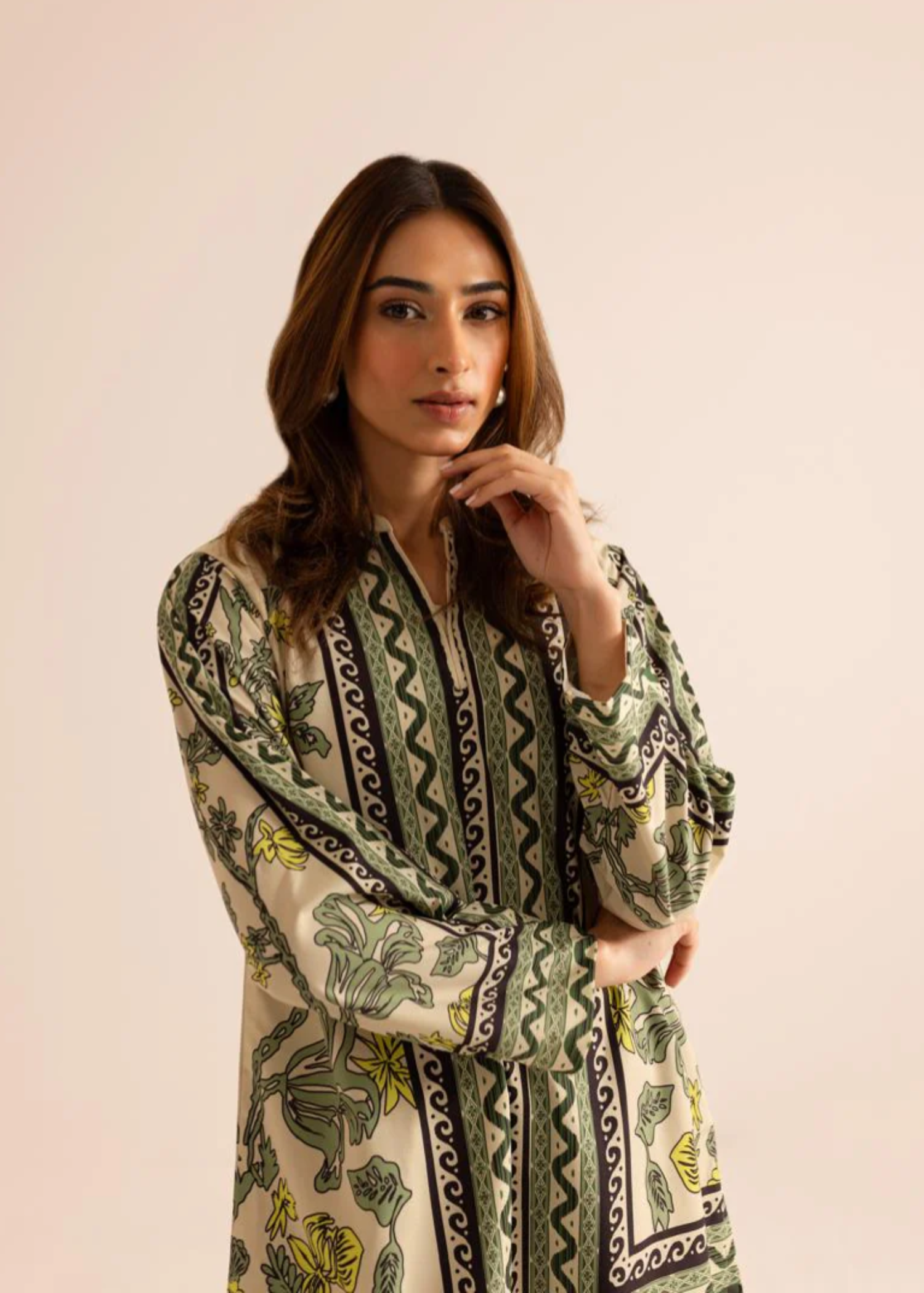 poly lawn Co Ord Sets in Tea green