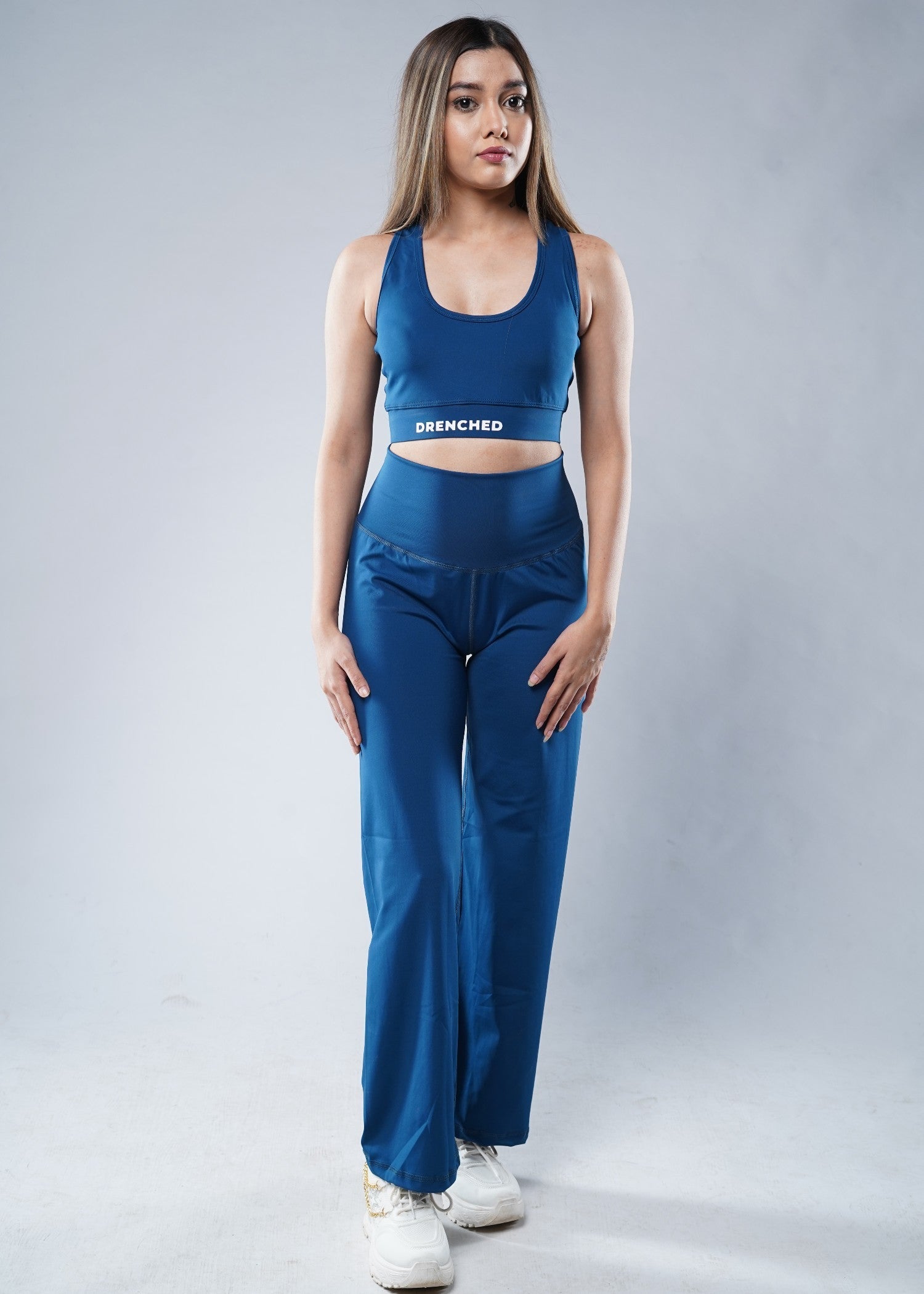 polyester nylon Yoga Pants in Navy blue