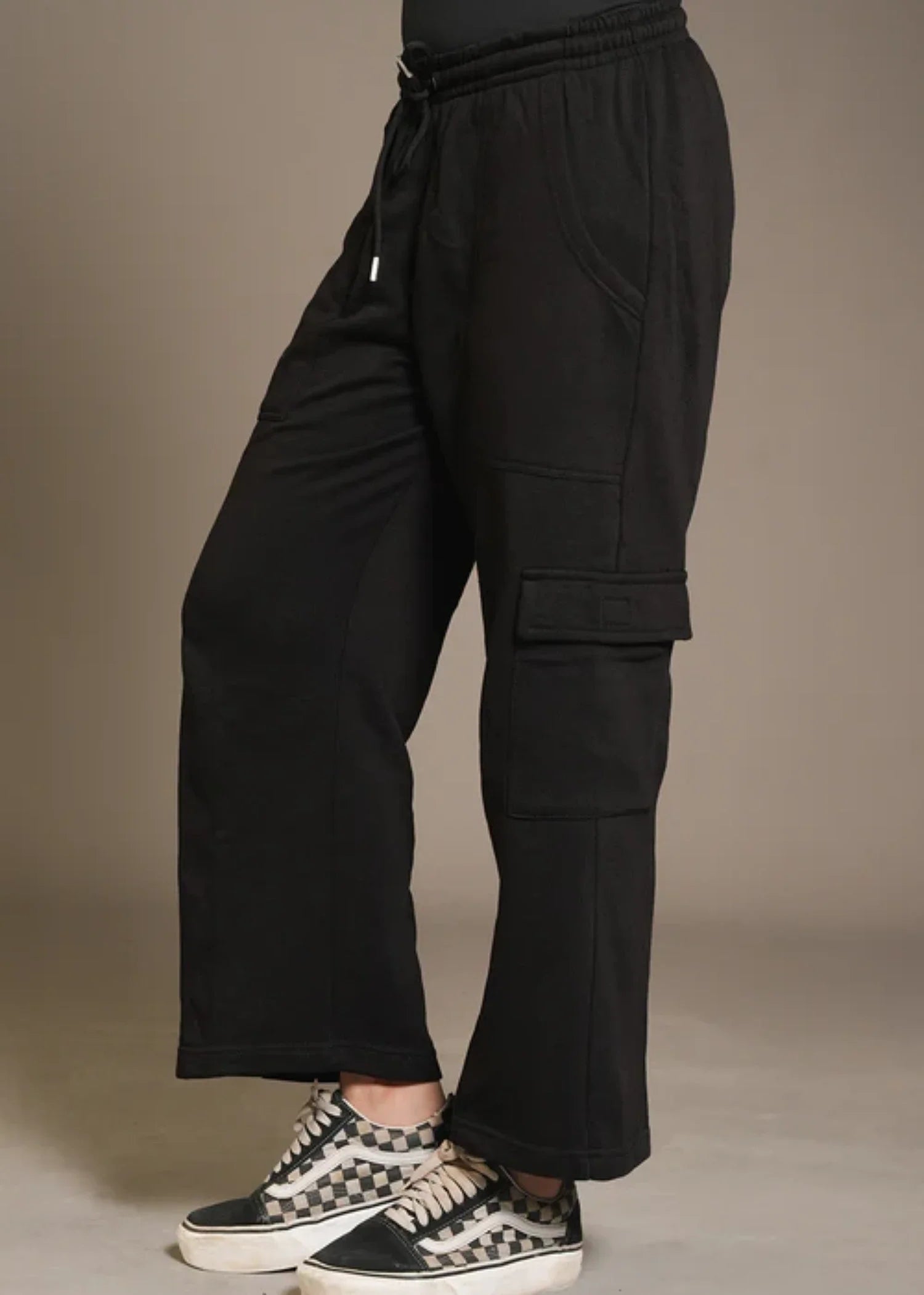 french terry Trousers in Black