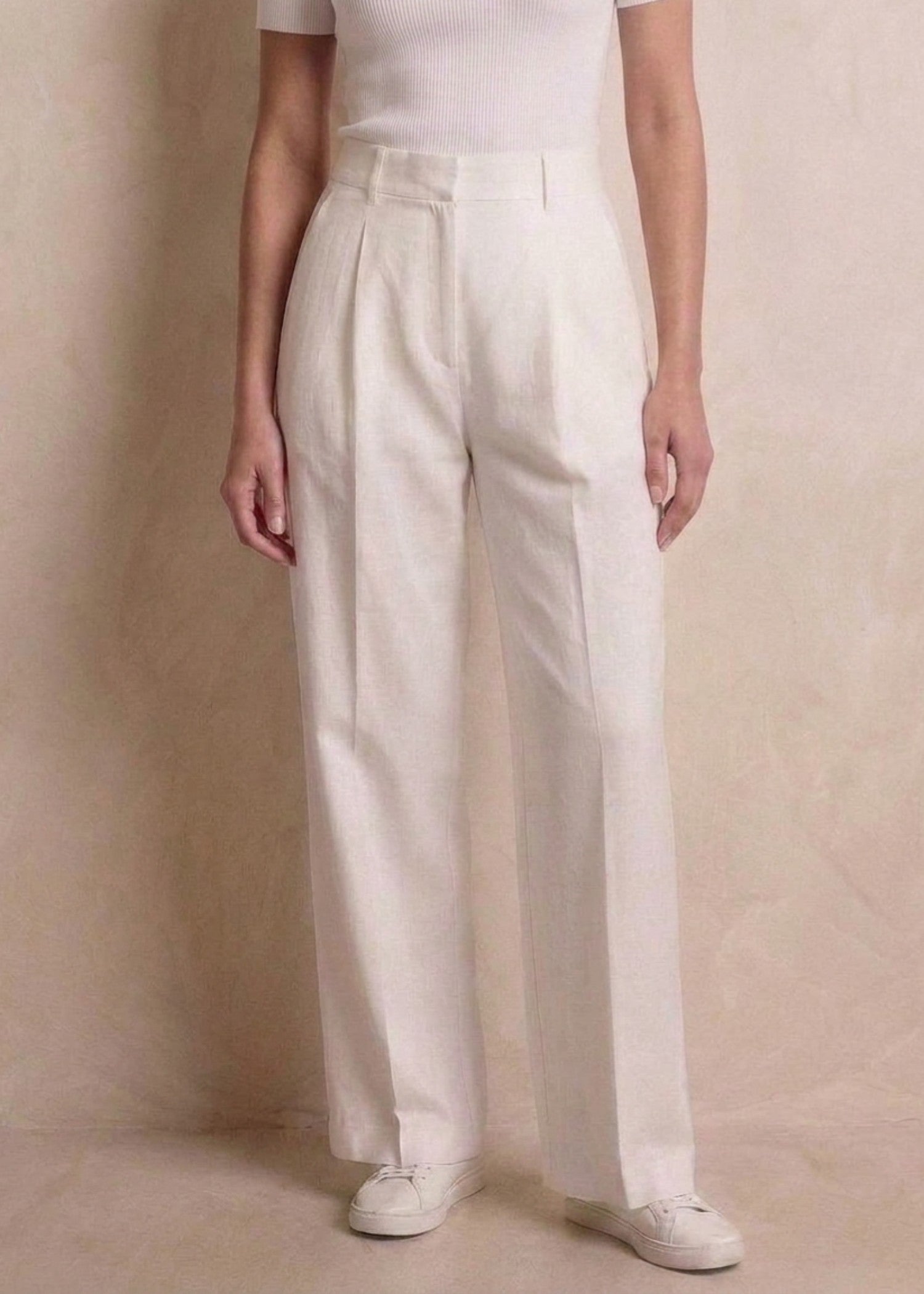 cotton Pants in Lynx white