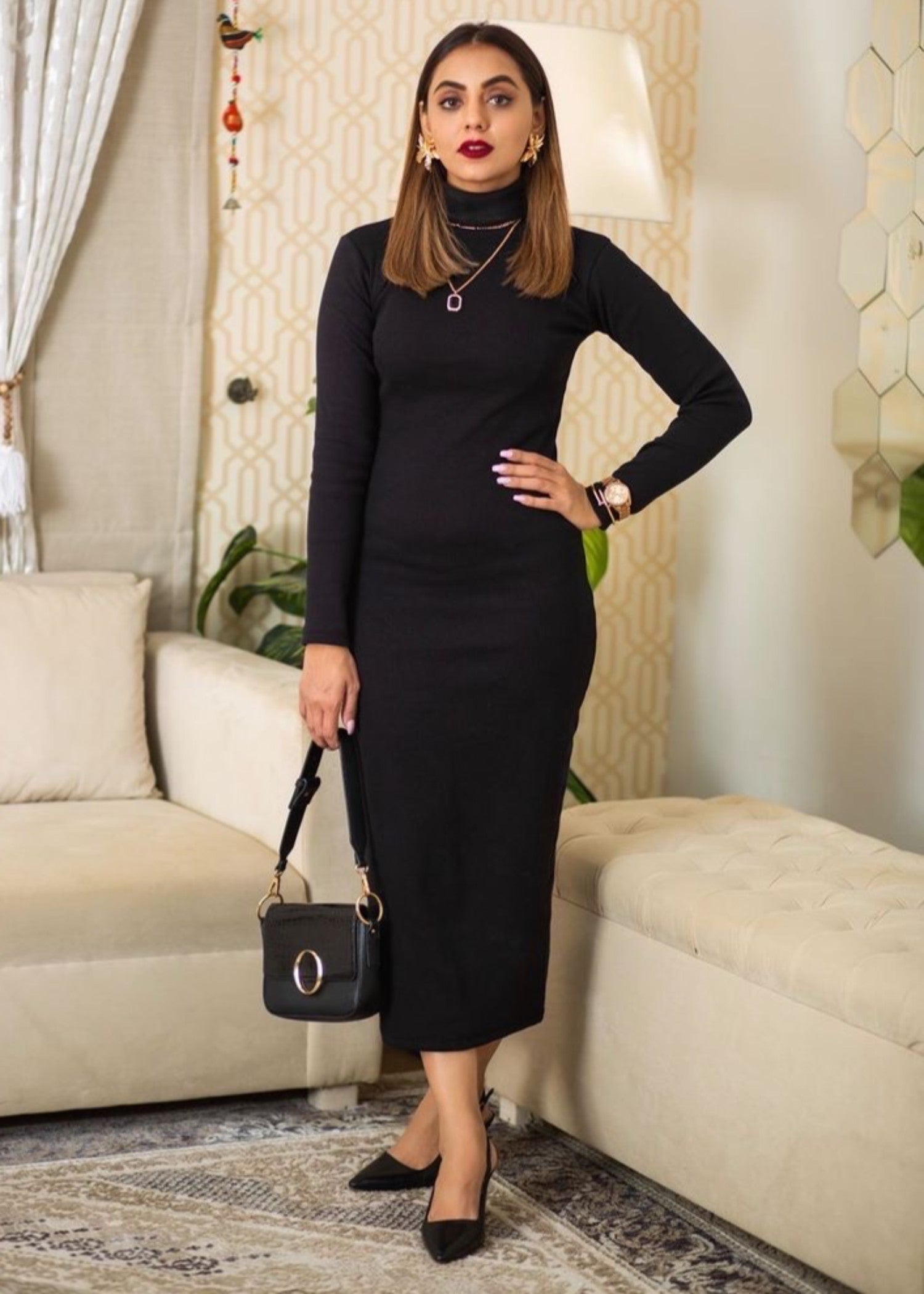 jersey knit Dress in Black