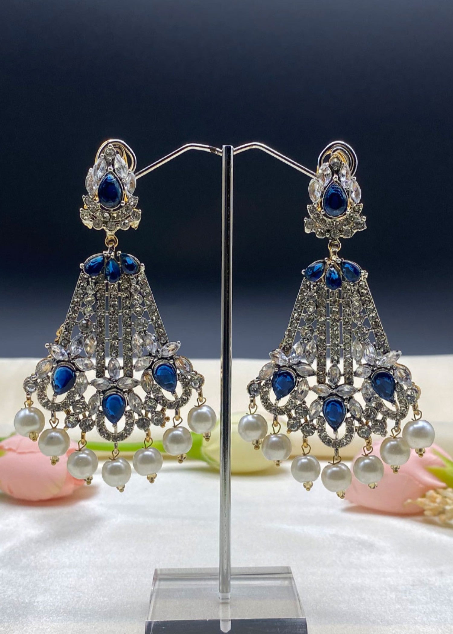 Earrings in Blue Color by - Trendy Women Earrings NZR8628