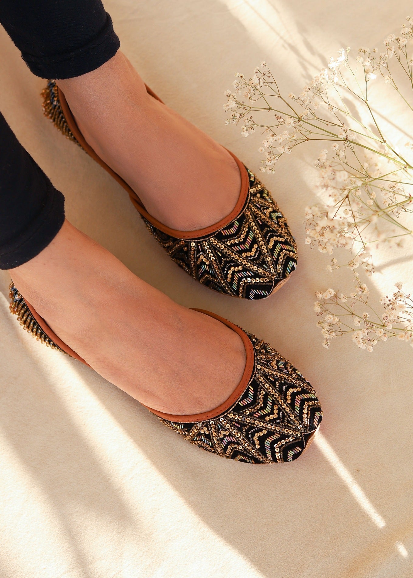 Khussa in Black by - High Quality Women Khussa FHG9545