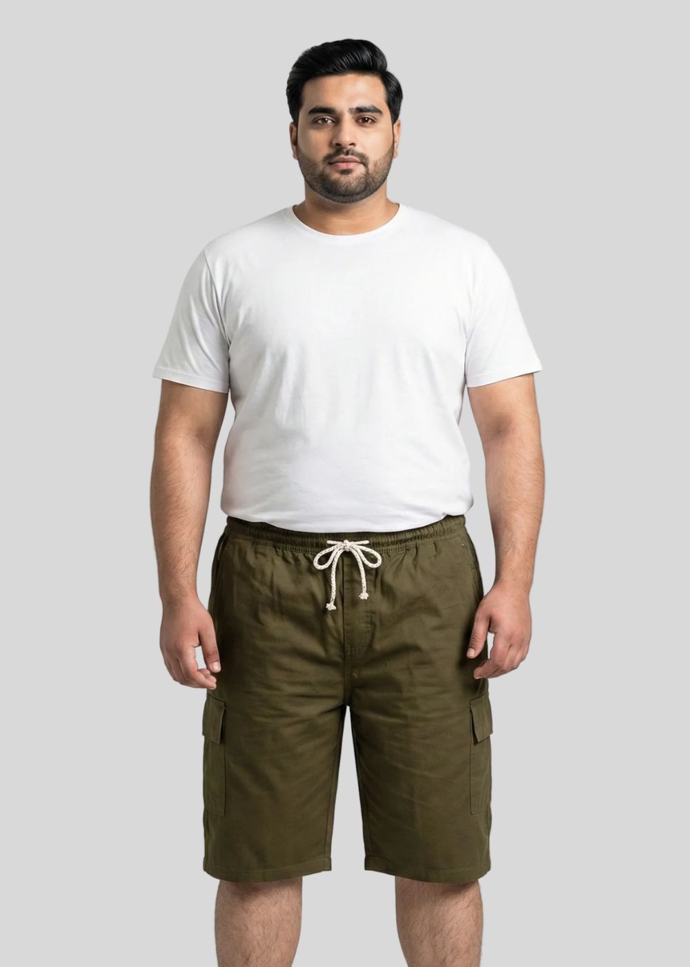 cotton Shorts in Olive green