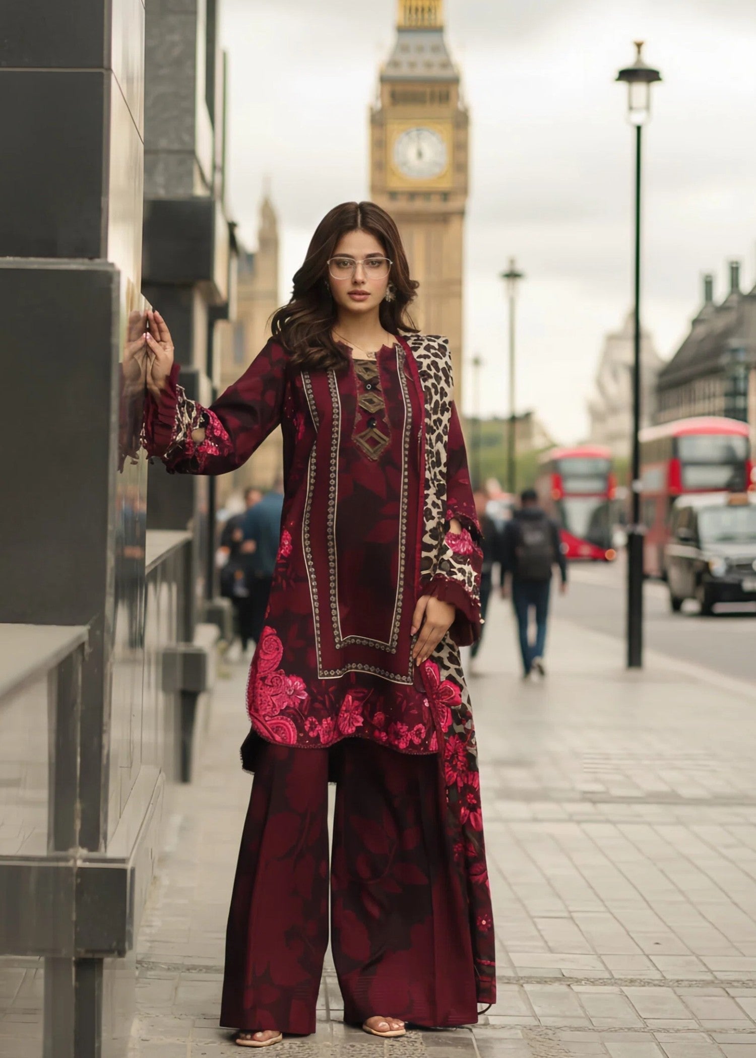 poly grip Kurta Set in Maroon