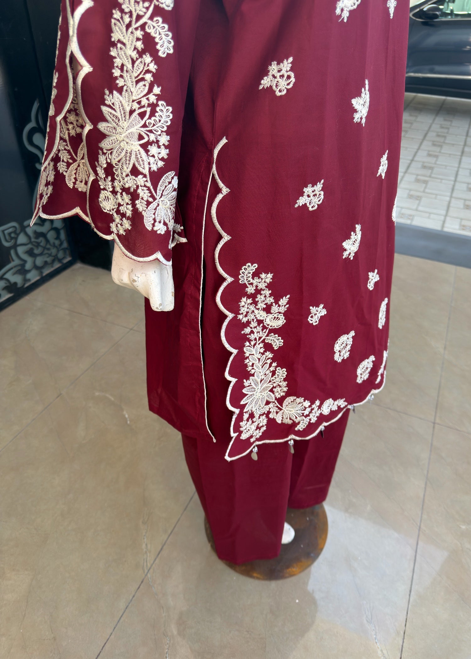 pure cotton Kurta Set in Maroon