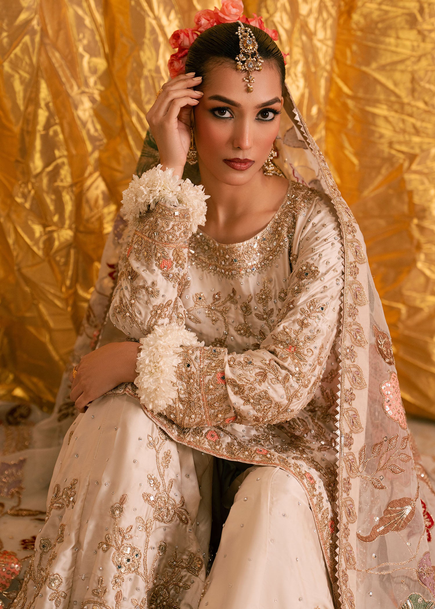 charmuse/shamooz Sharara in Ivory