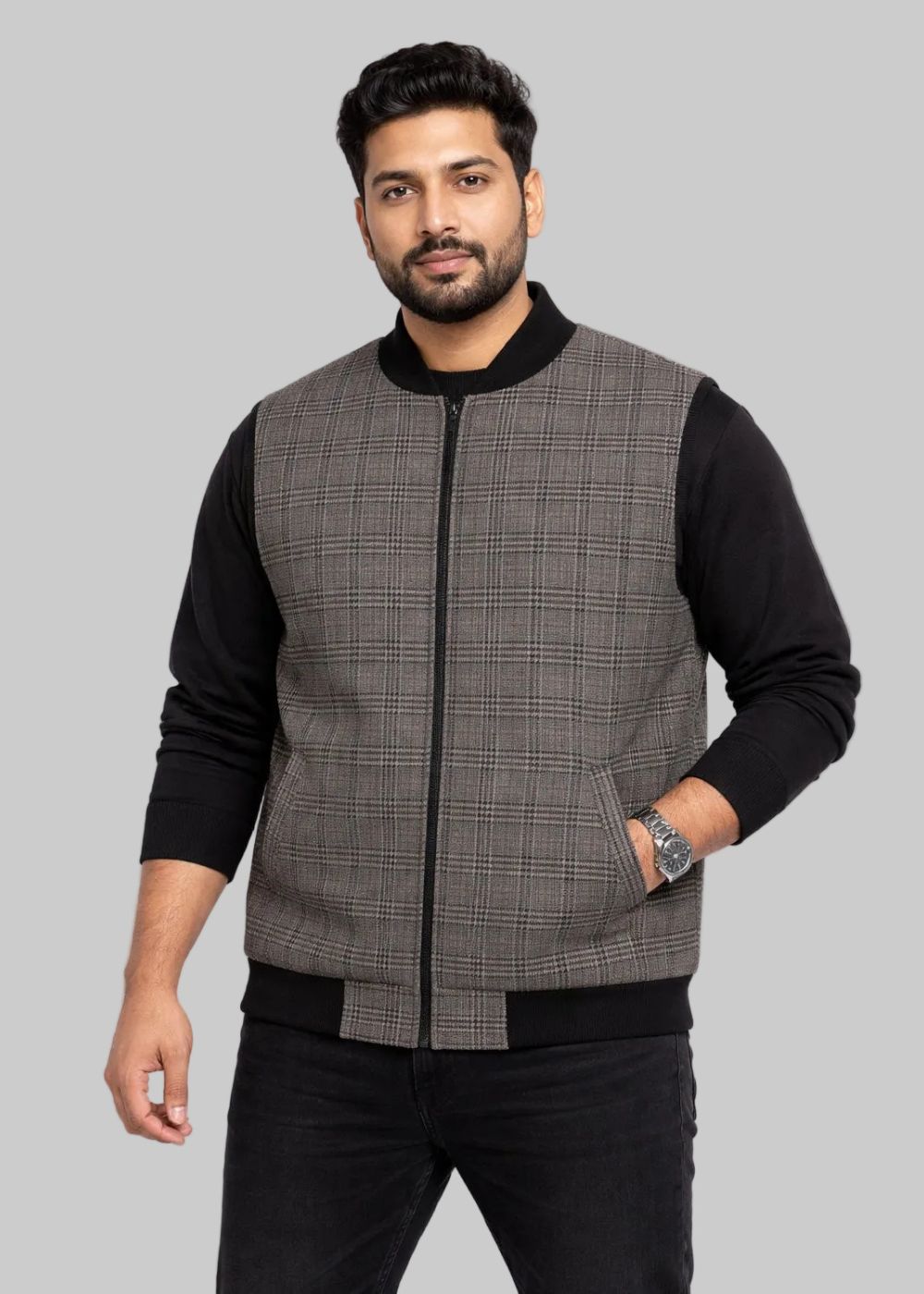 tweed wool Jacket in Grey