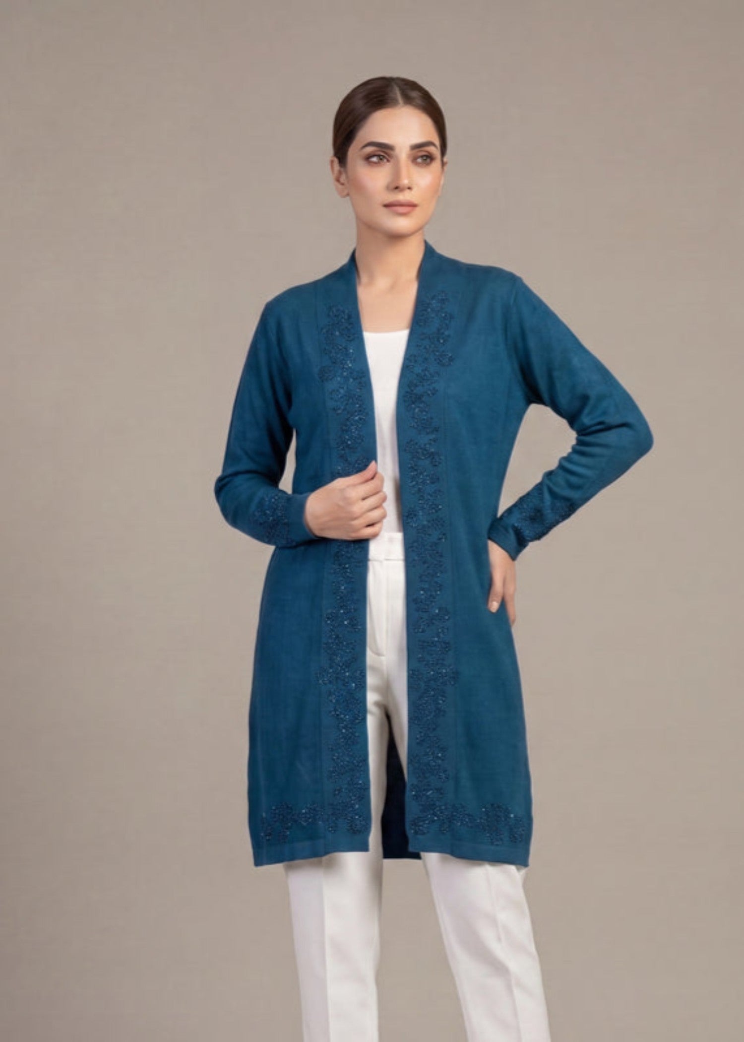 wool Cardigan in Blue