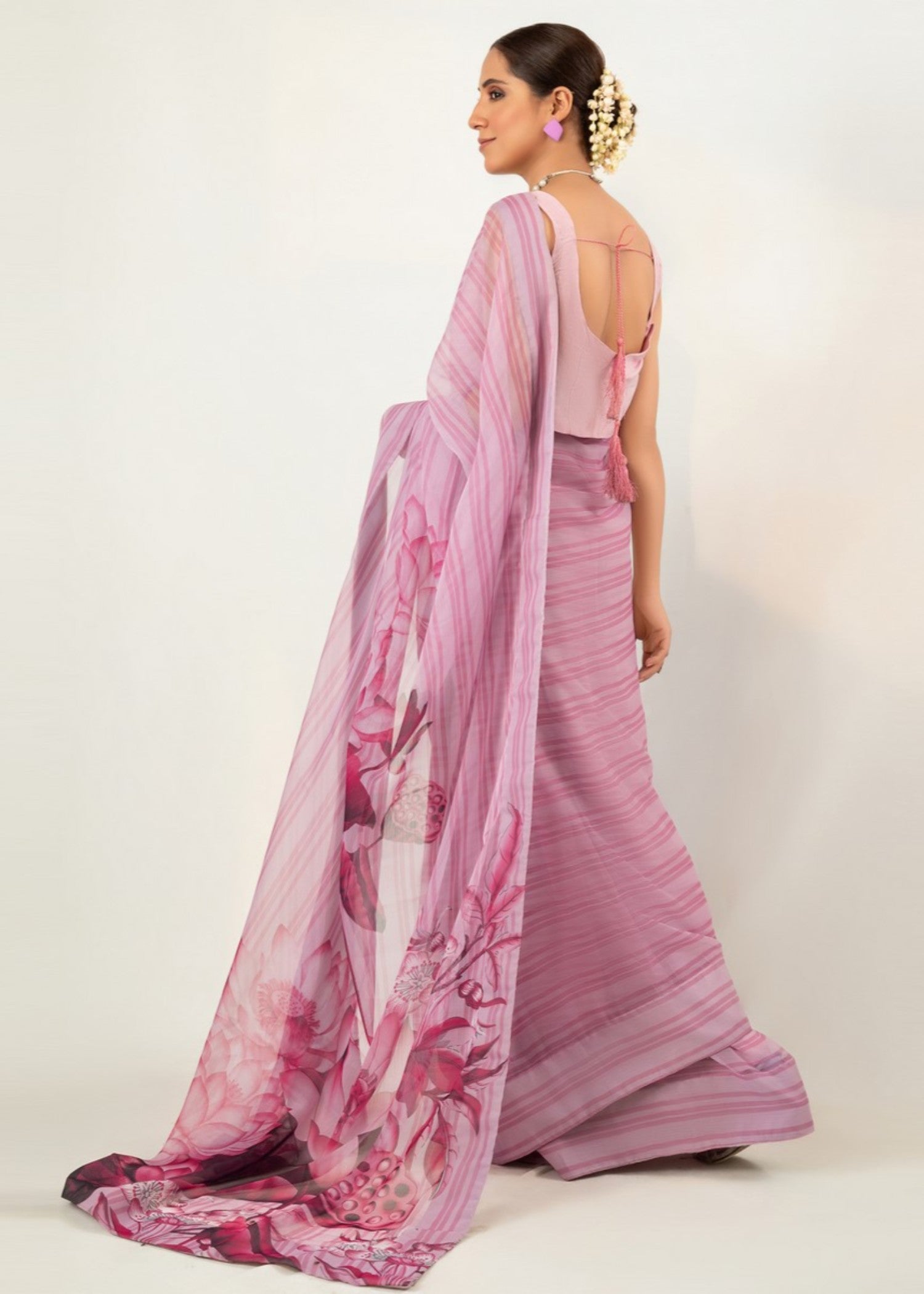 raw silk Saree in Lilac