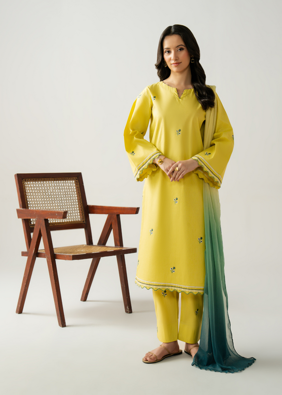 lawn Kurta Set in Straw