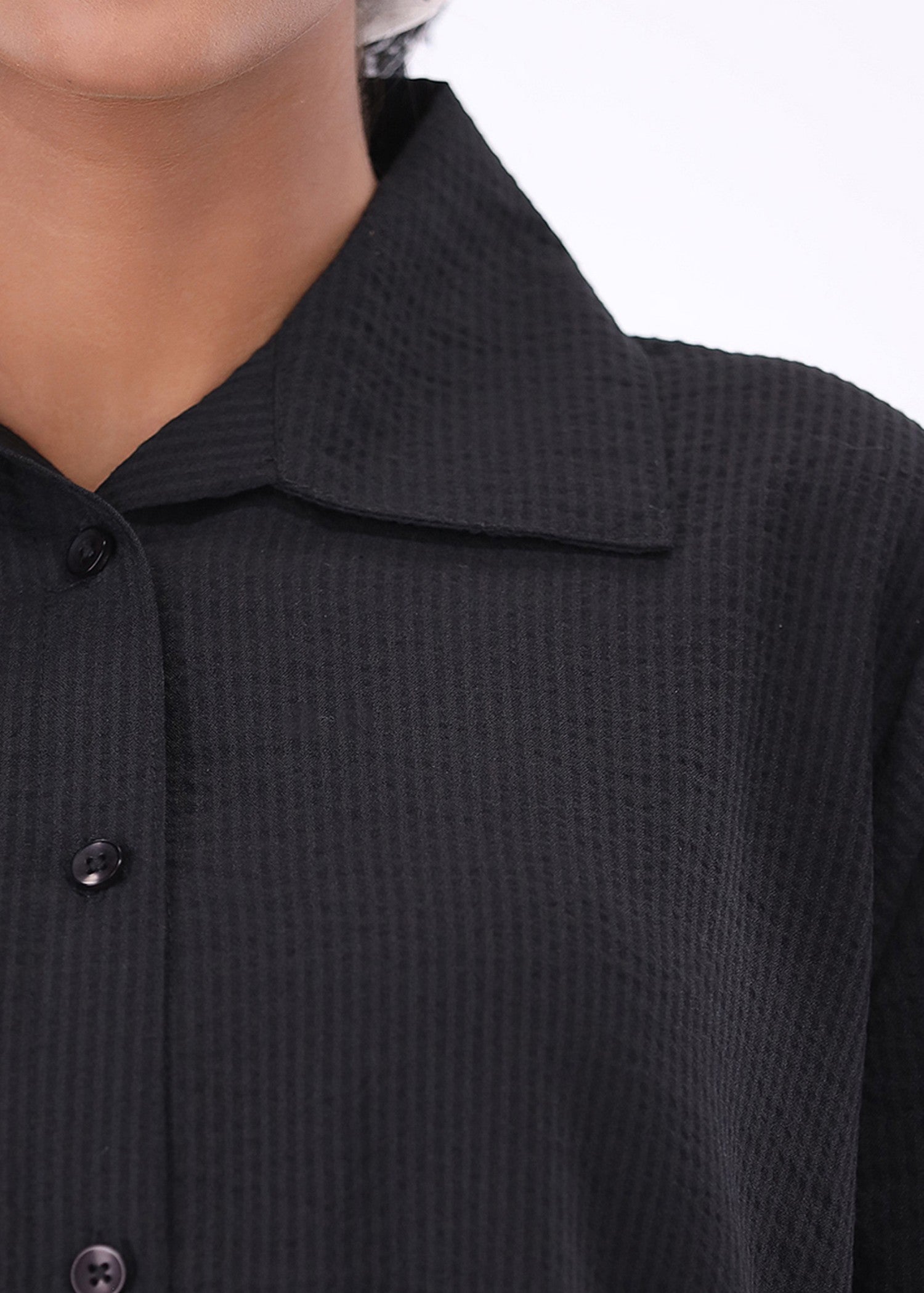 jacquard crepe Co ord Sets in Black