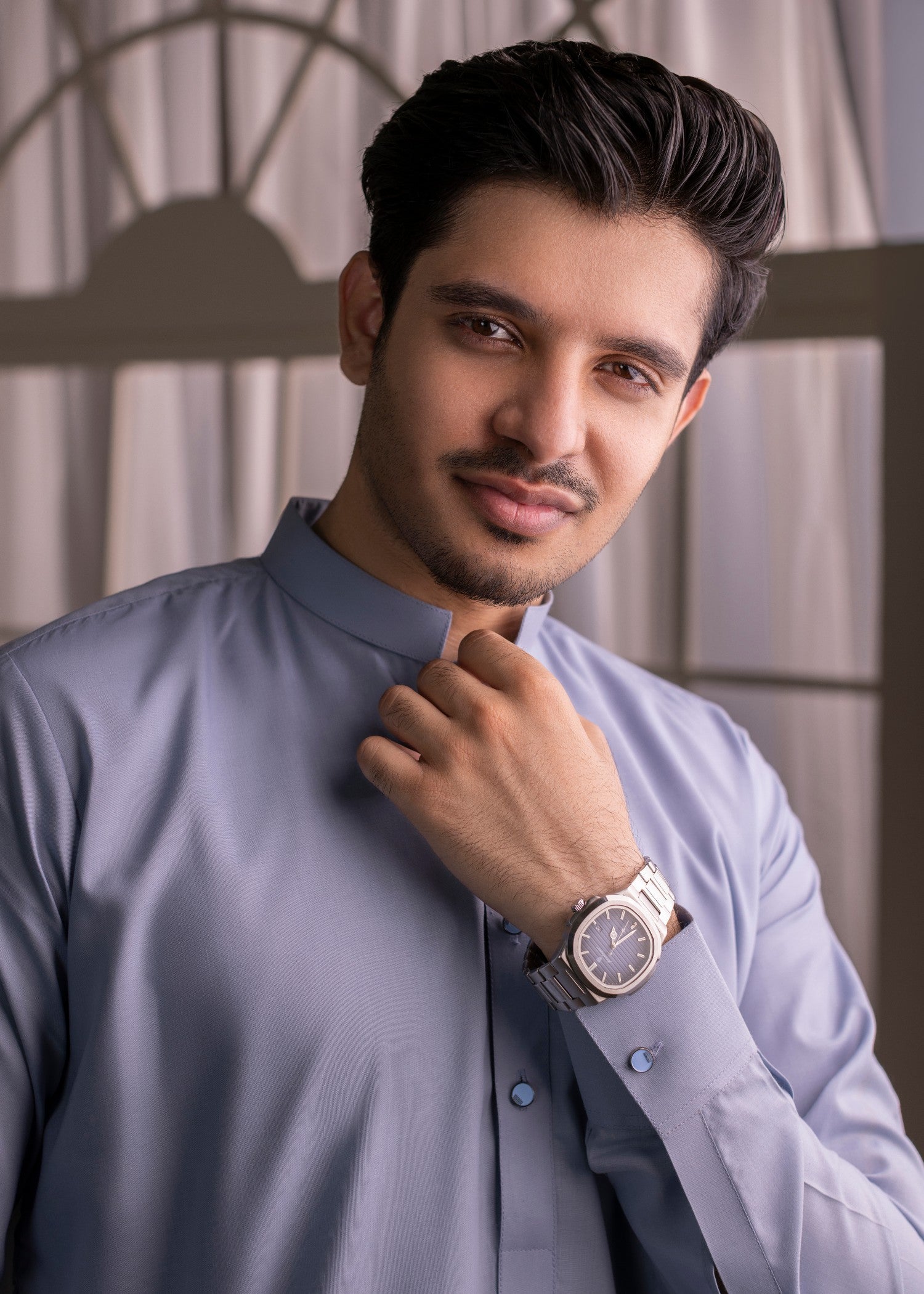 wash & wear Kurta Set in Ice blue