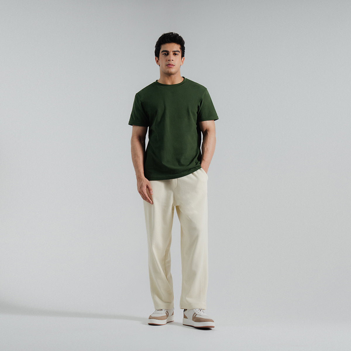 zari cotton T Shirt in Green