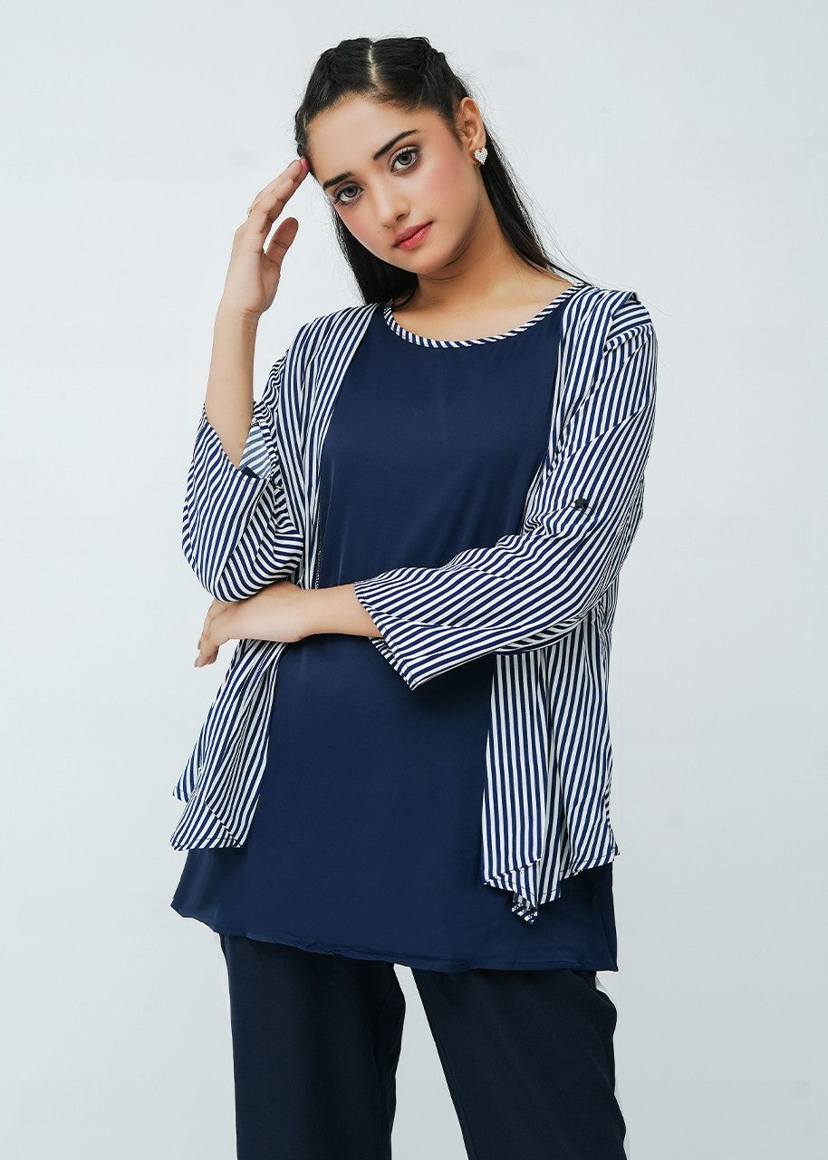 viscose Cardigan in Navy blue