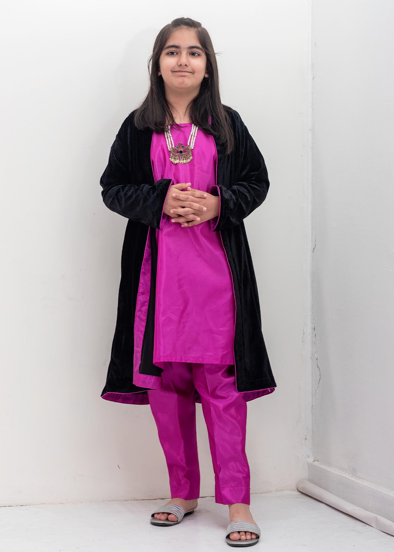 kattan silk Gown in Pink