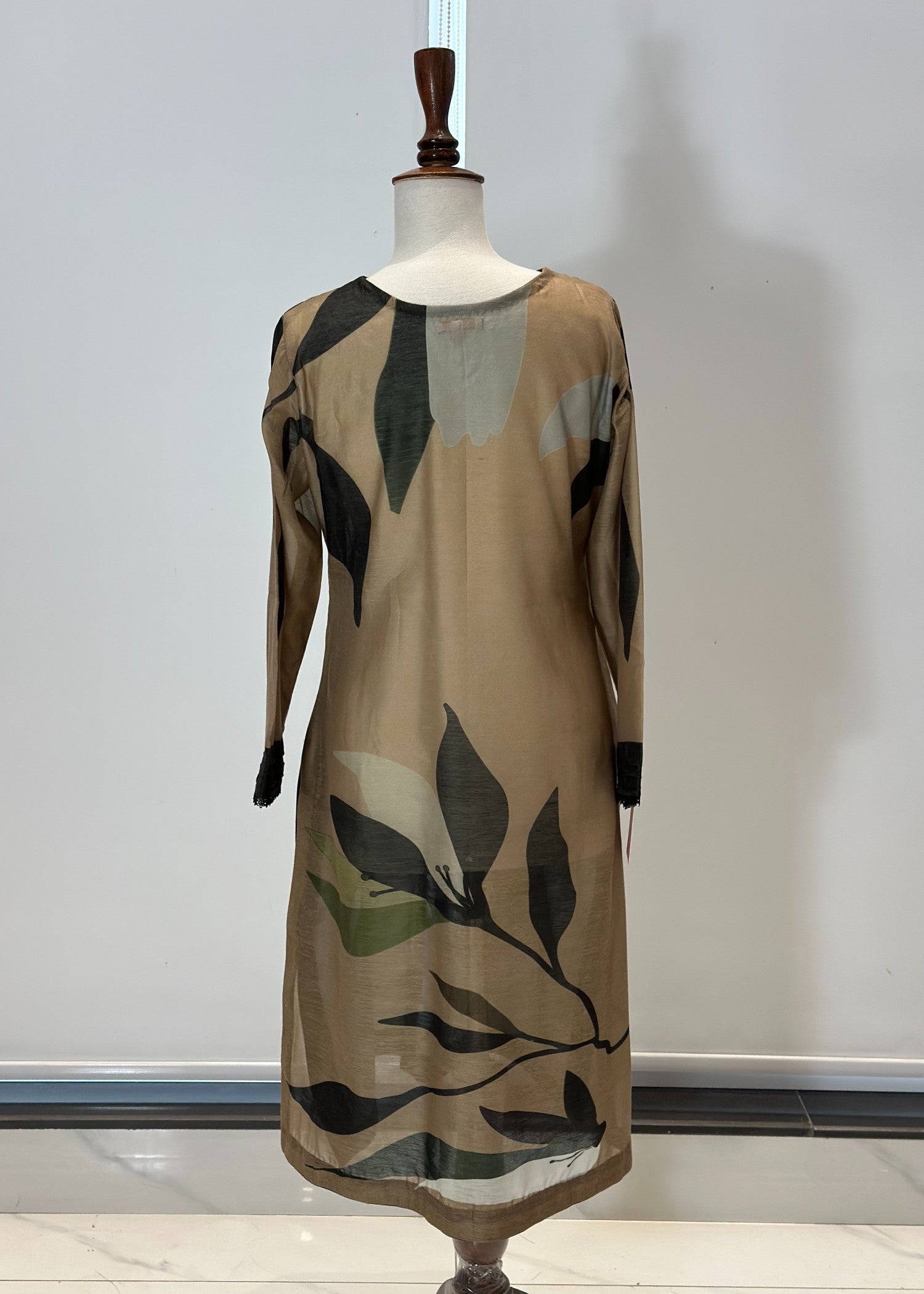 cotton silk Kurta Set in Olive green