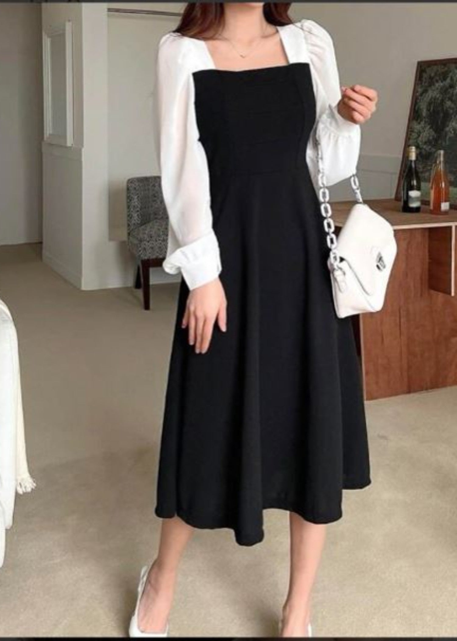 georgette Frock in Black