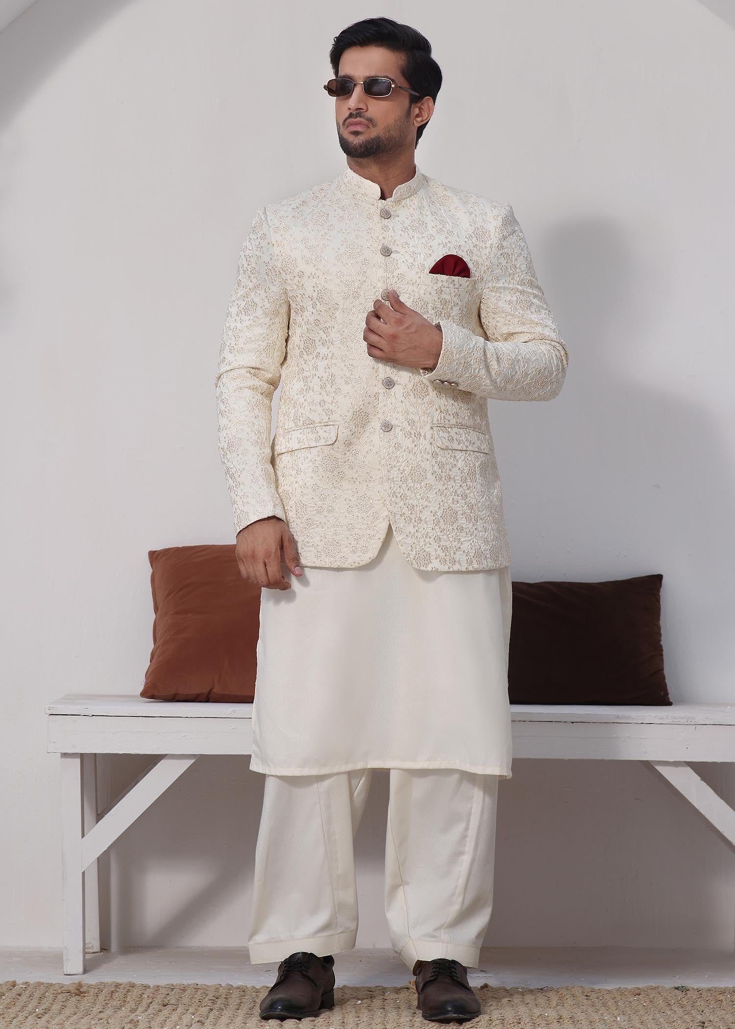 satin Prince Coat in Off-white