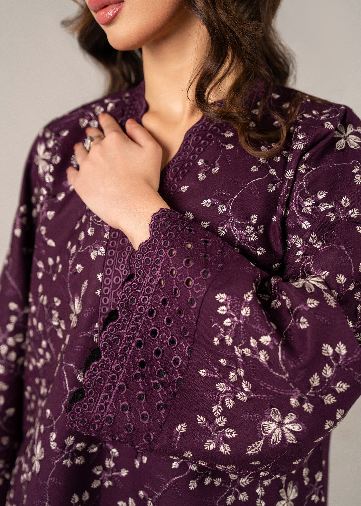 dhanak linen Kurta Set in Wine