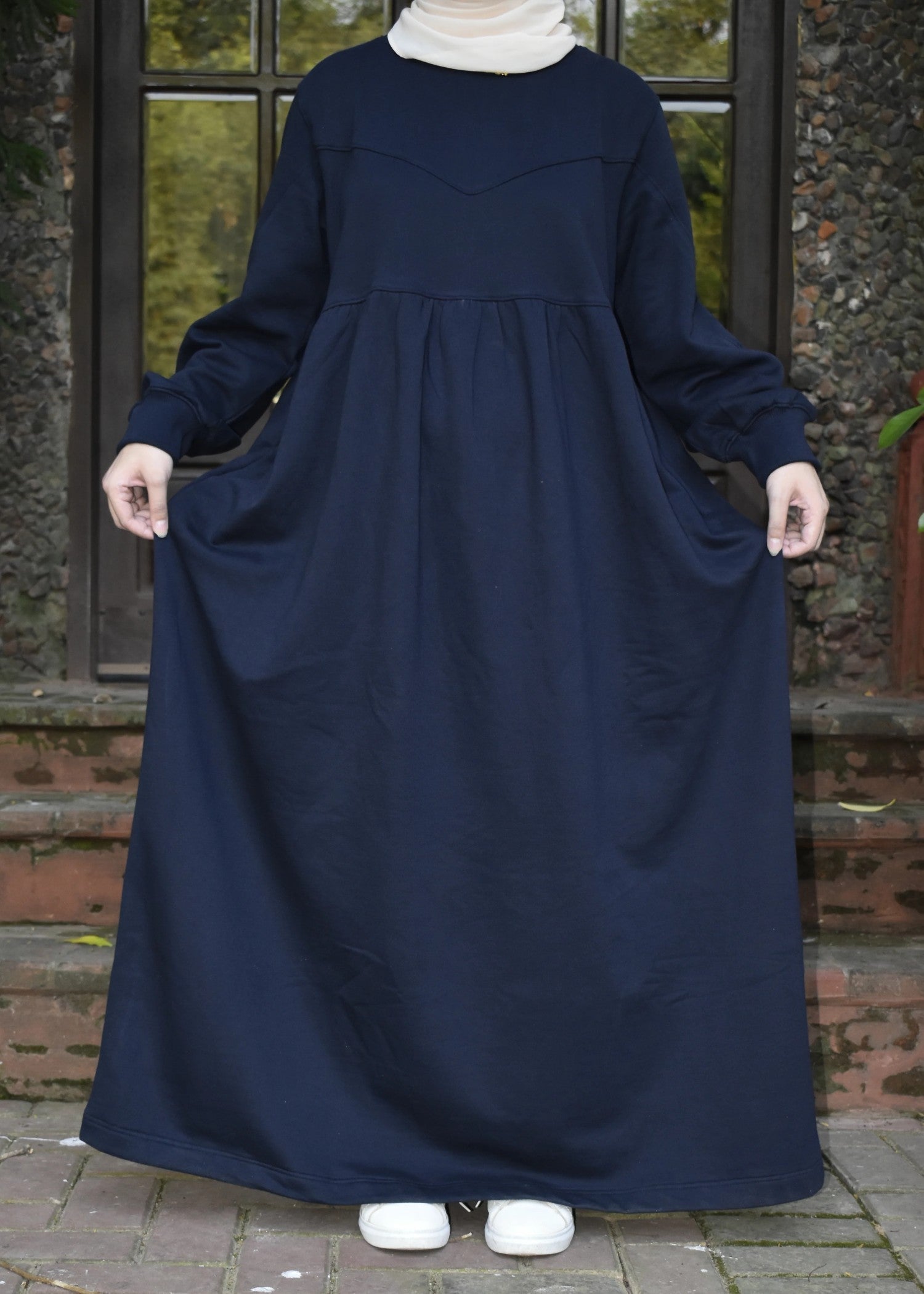 fleece Maxi in Navy blue