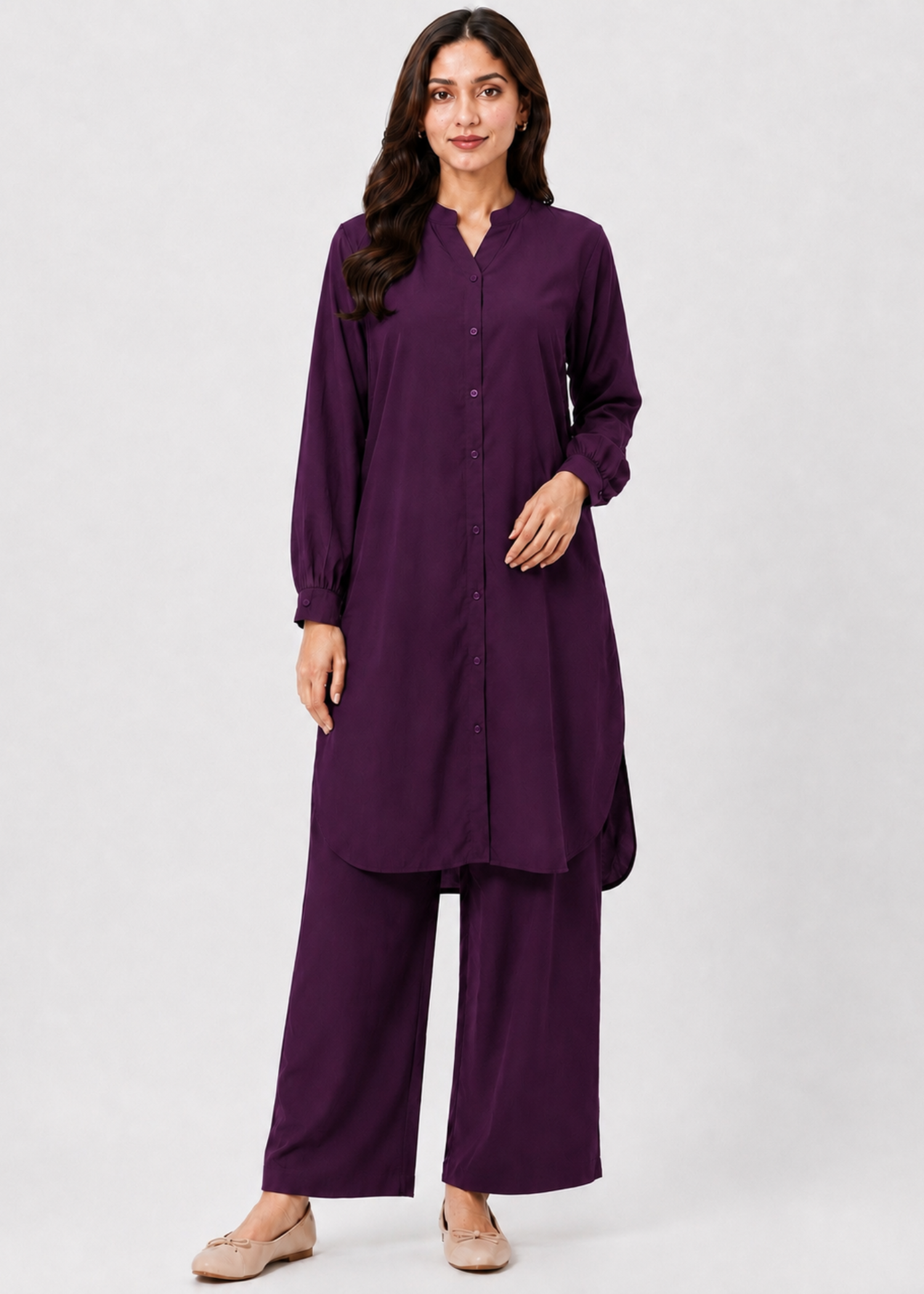 linen Co Ord Sets in Grape